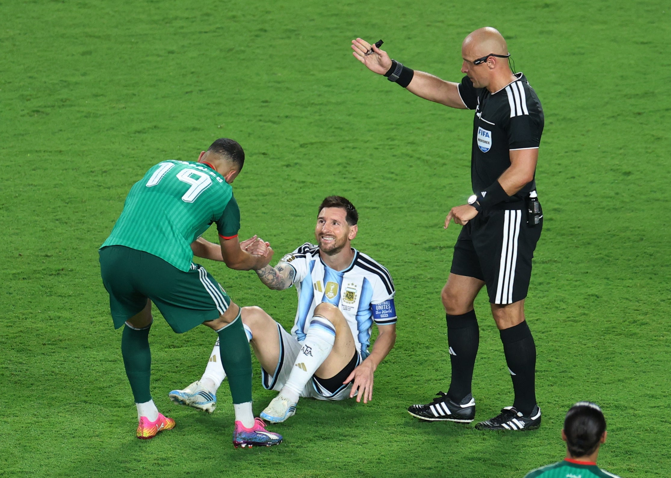 Szymon Marciniak opted not to send Messi off in the first half