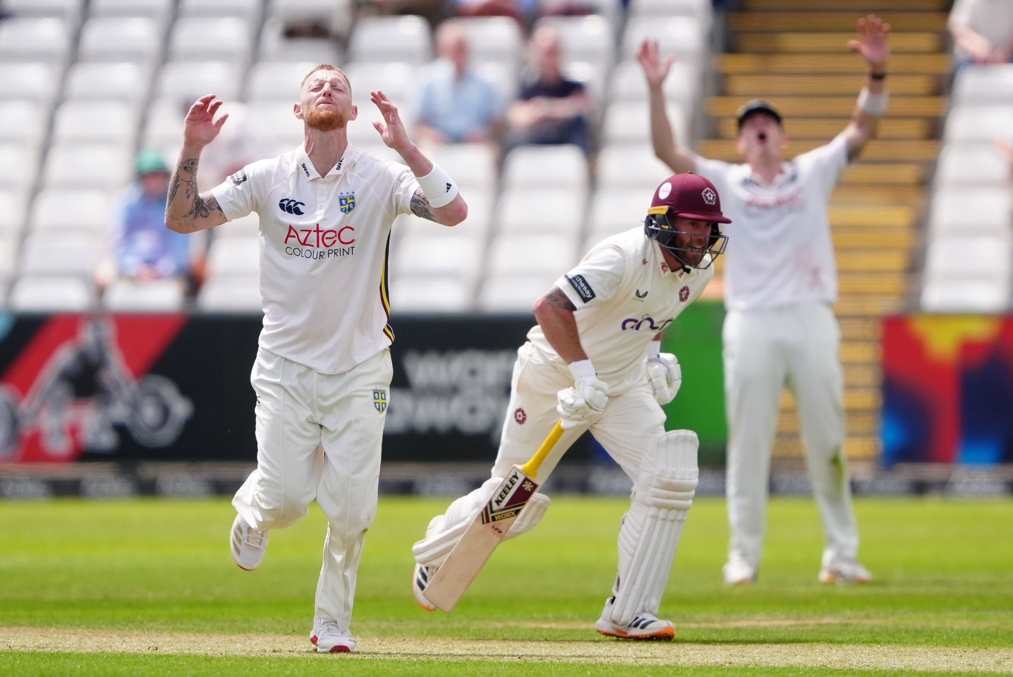 Ben Stokes had centurion Ricardo Vasconcelos dropped early in the innings (Owen Humphreys/PA)