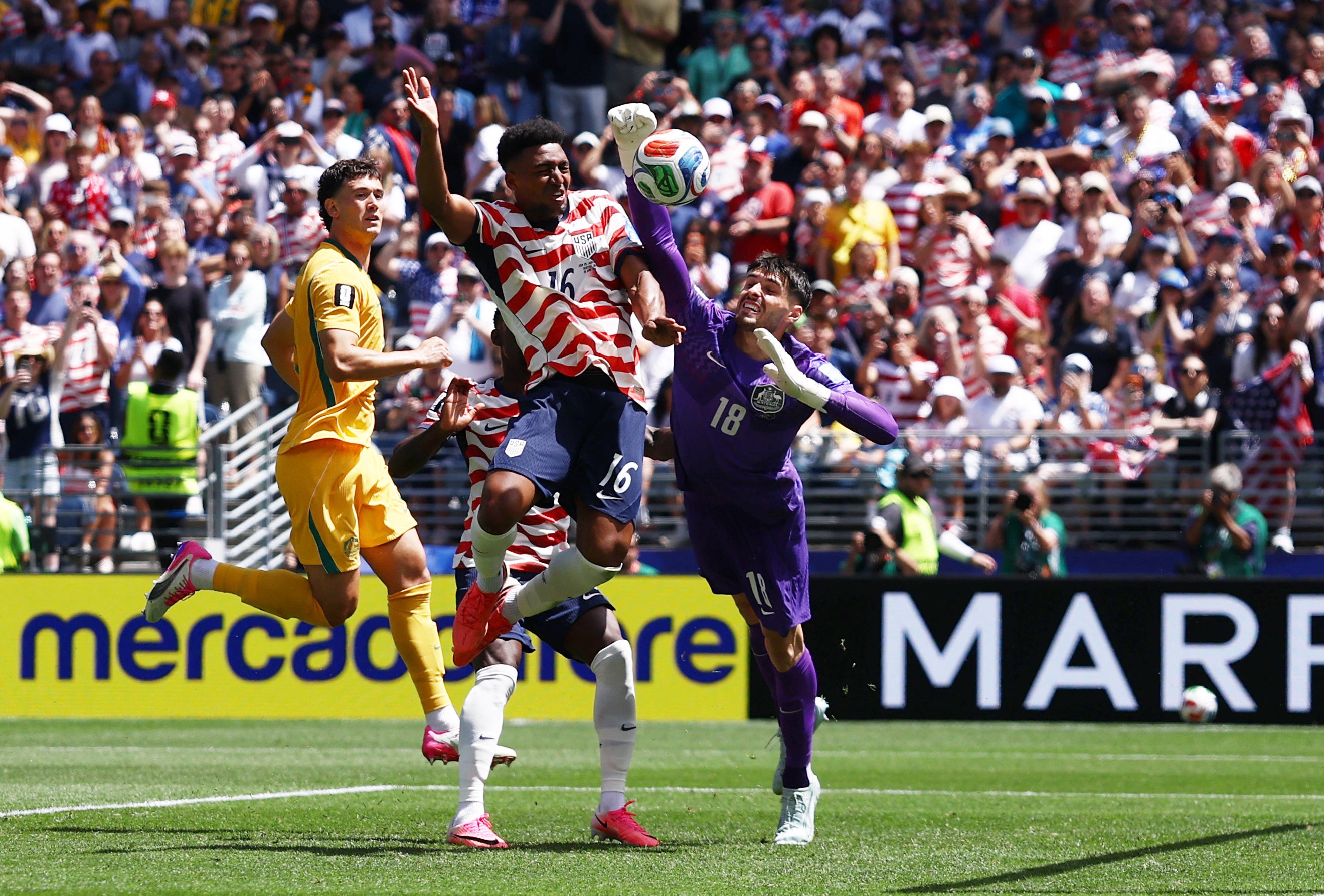 USA v Australia LIVE: World Cup co-hosts into knockout stages after heated end to dominant win