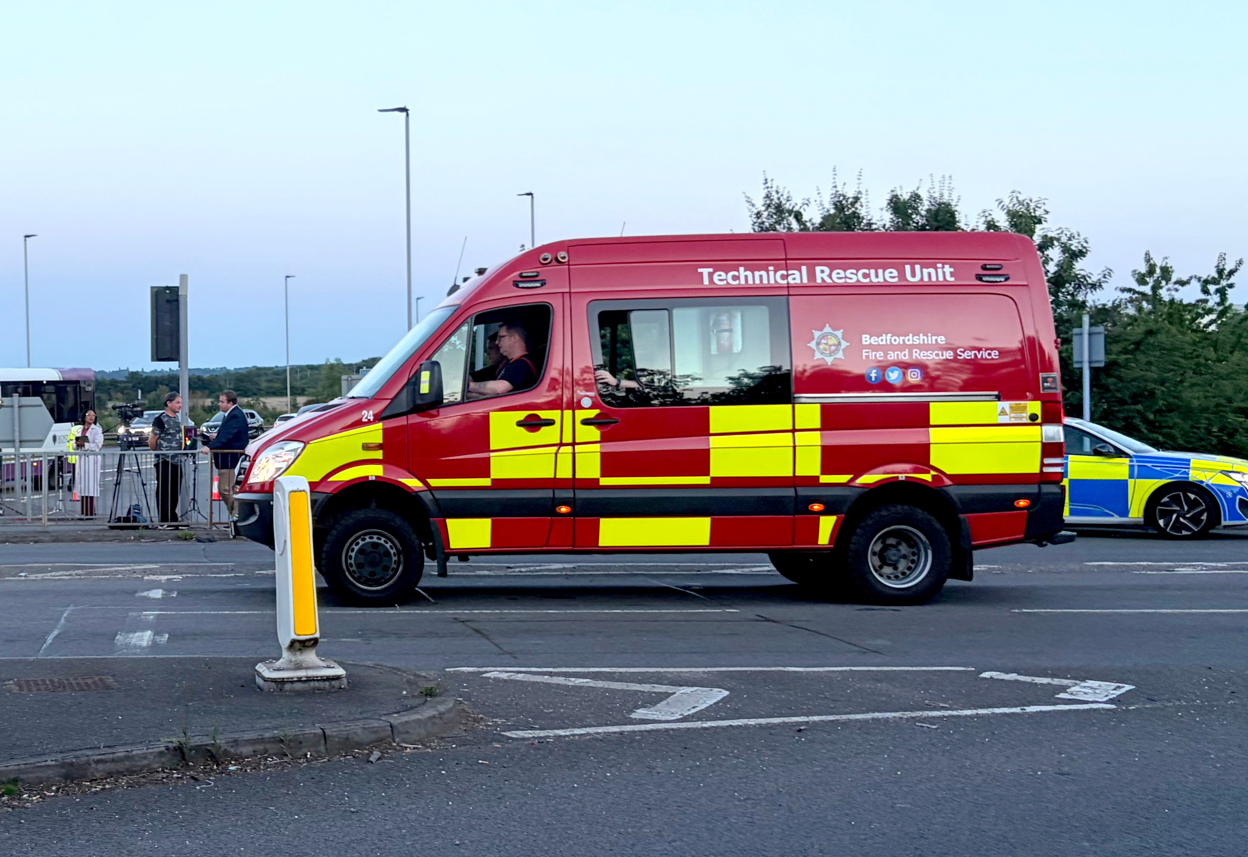 Fire, police, and ambulance crews are in attendance (PA)