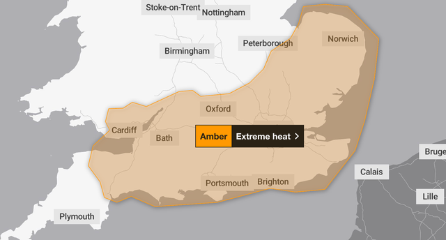 Met Office issues amber weather warning for extreme heat ahead of UK ...