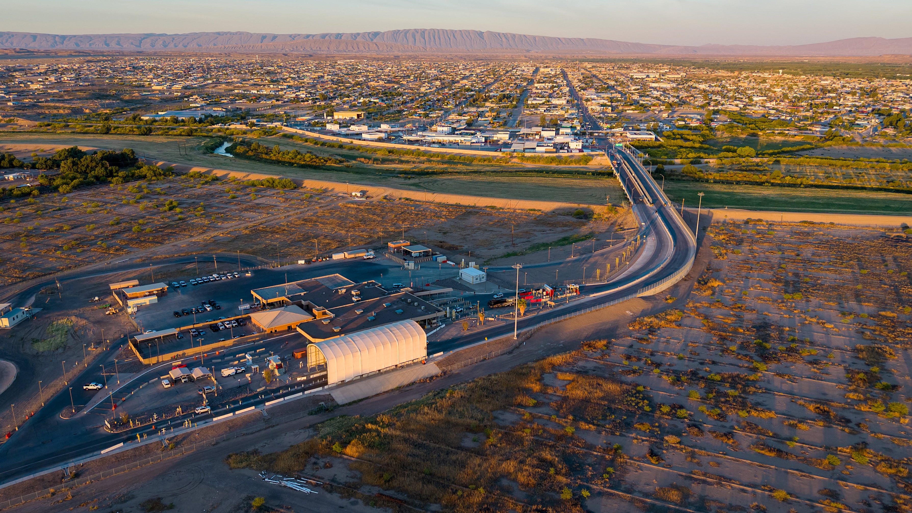 The town, which sits on the Rio Grande River in the Big Bend area, is ‘vulnerable to deadly flash floods capable of destroying infrastructure, homes, farmland, and agriculture’ if its levee system is compromised by steel and concrete barriers (Getty)