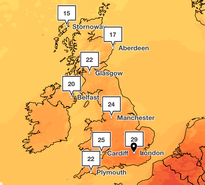 The weather will be warmer than Ibiza on Sunday