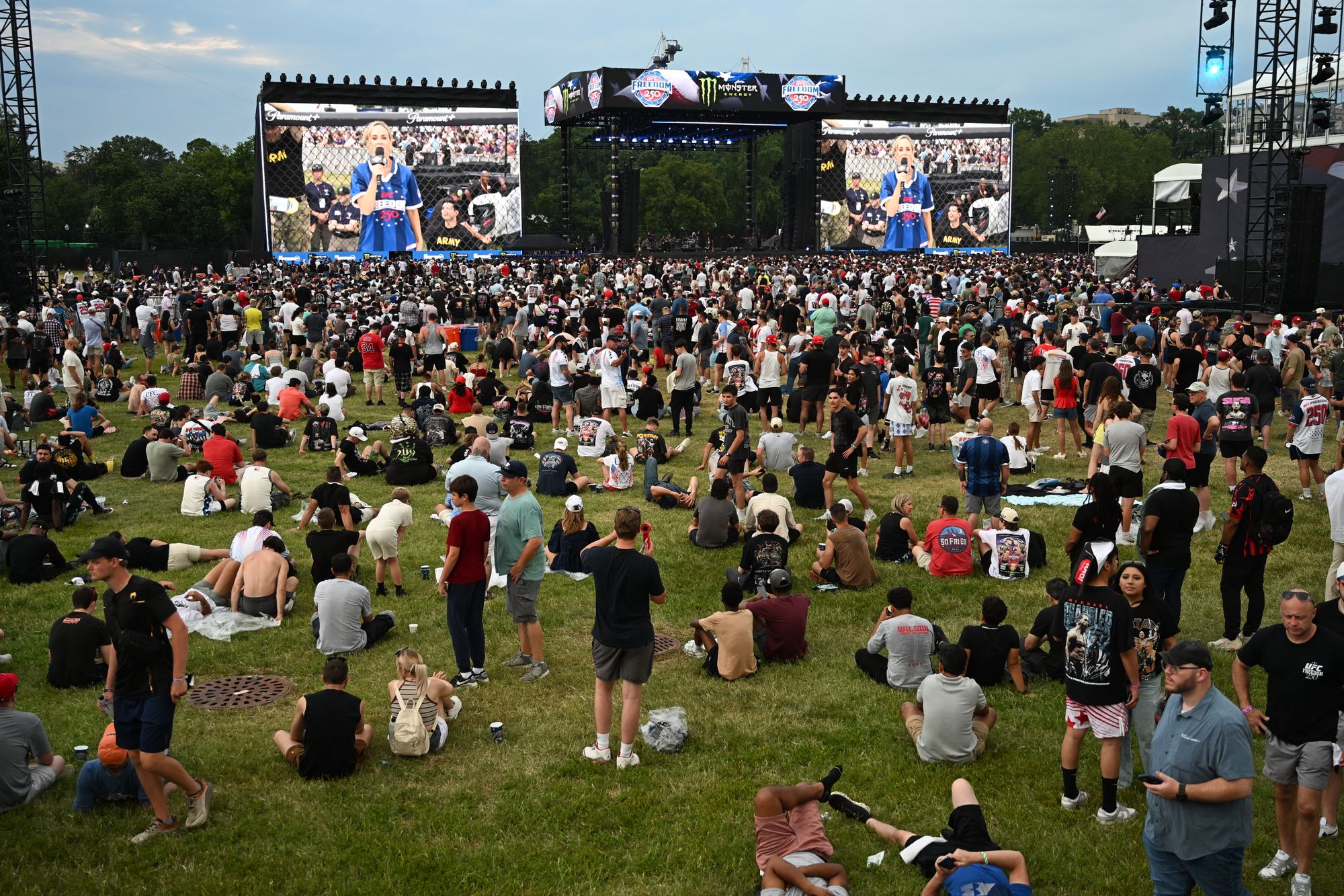 The UFC previously said it expected about 85,000 fans to gather outside of the White House perimeter to watch on big screens