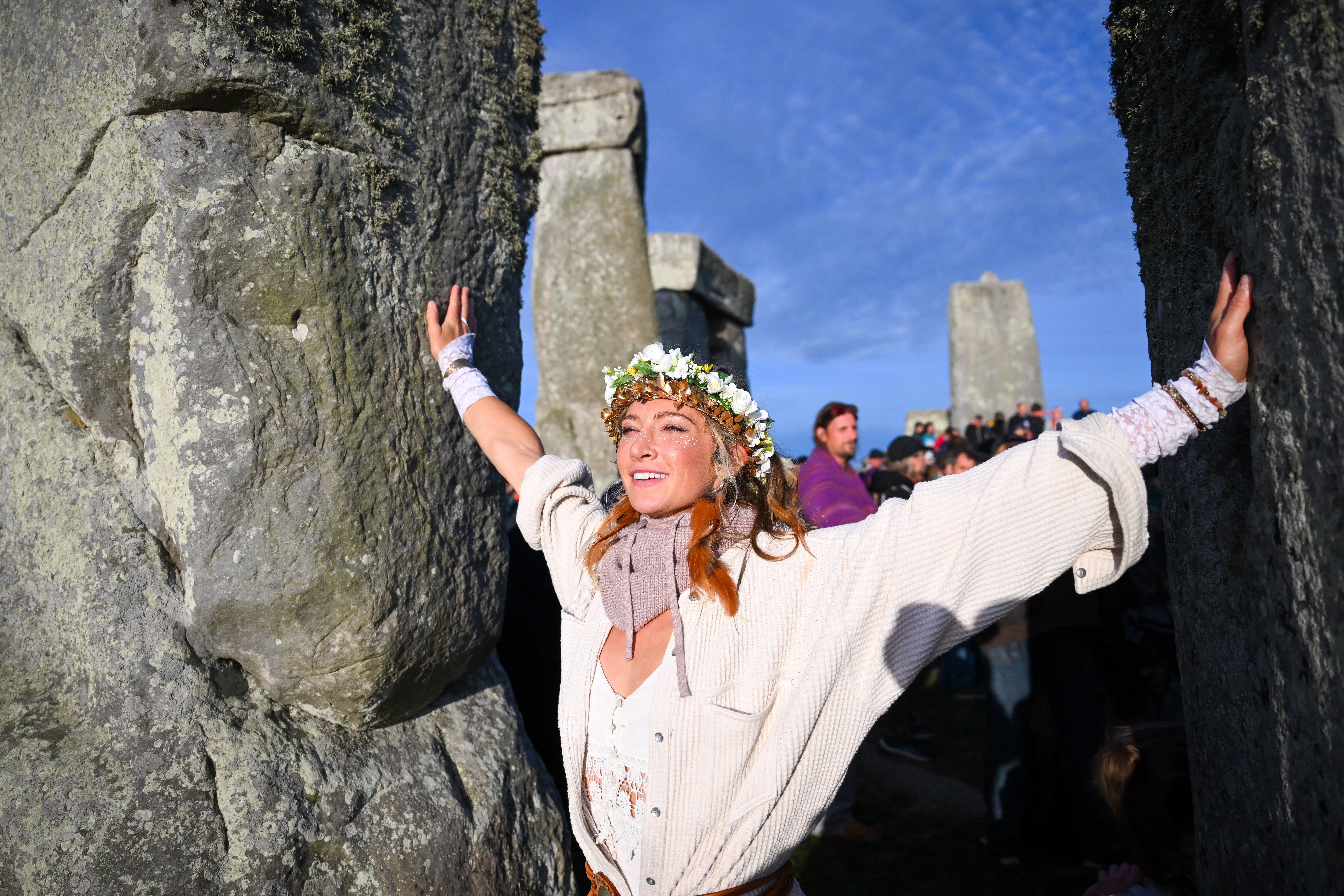 Visitors are seen during Summer solstice observances at Stonehenge in June