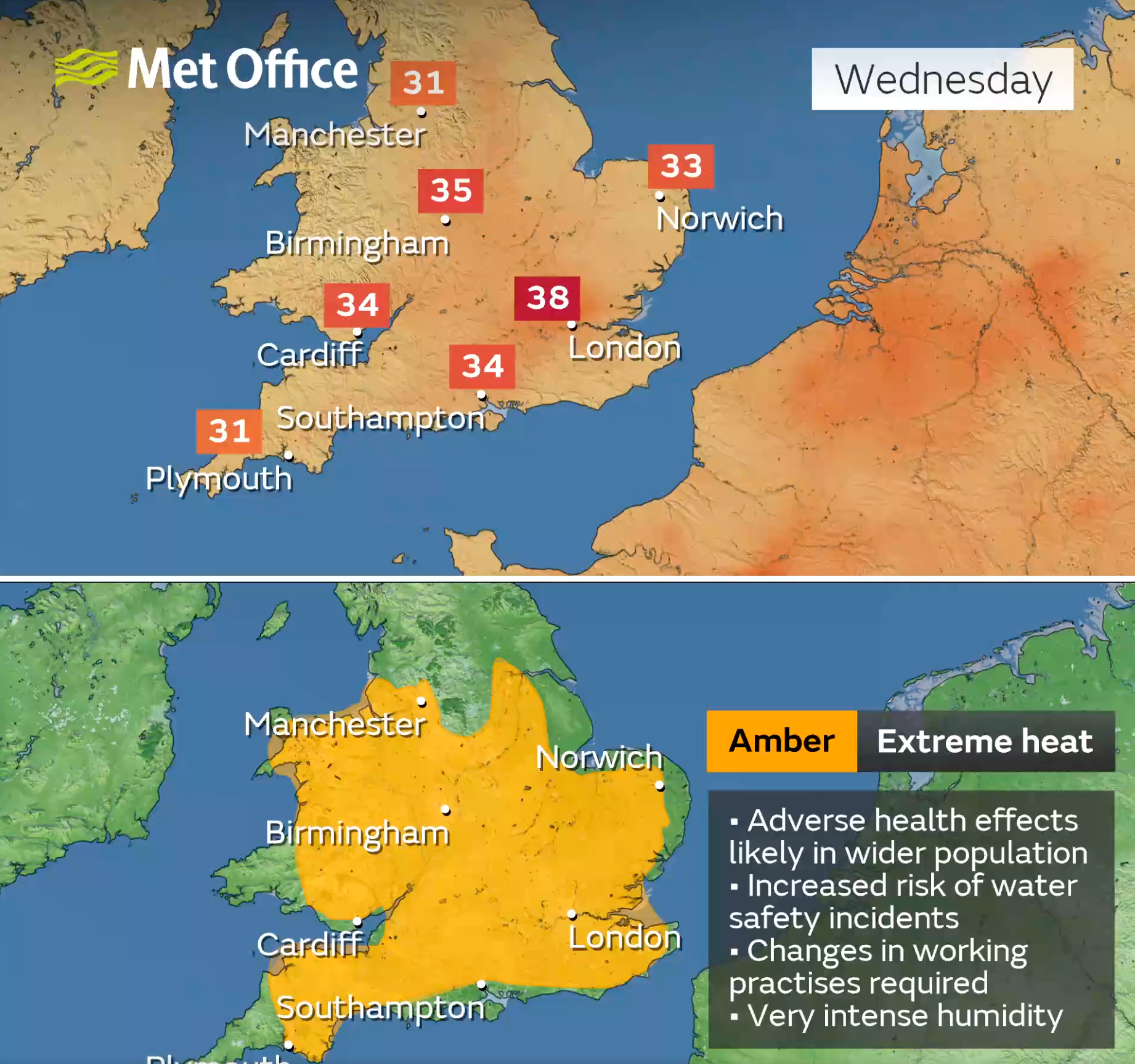 Four day extreme heat warning issued as UK temperatures to soar to 38C
