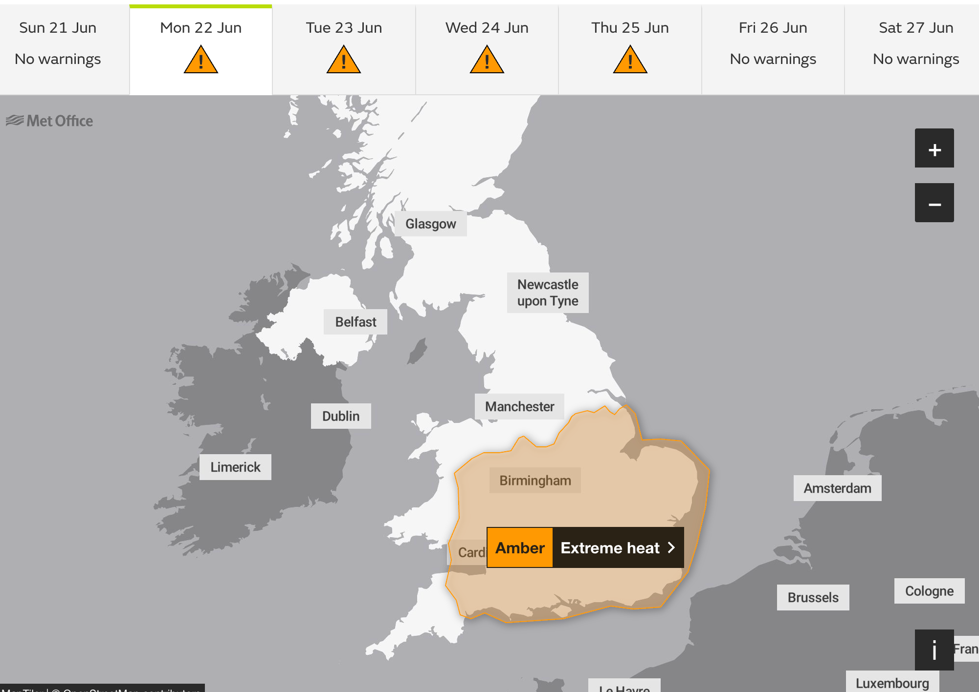 An amber alert has been issued across the UK