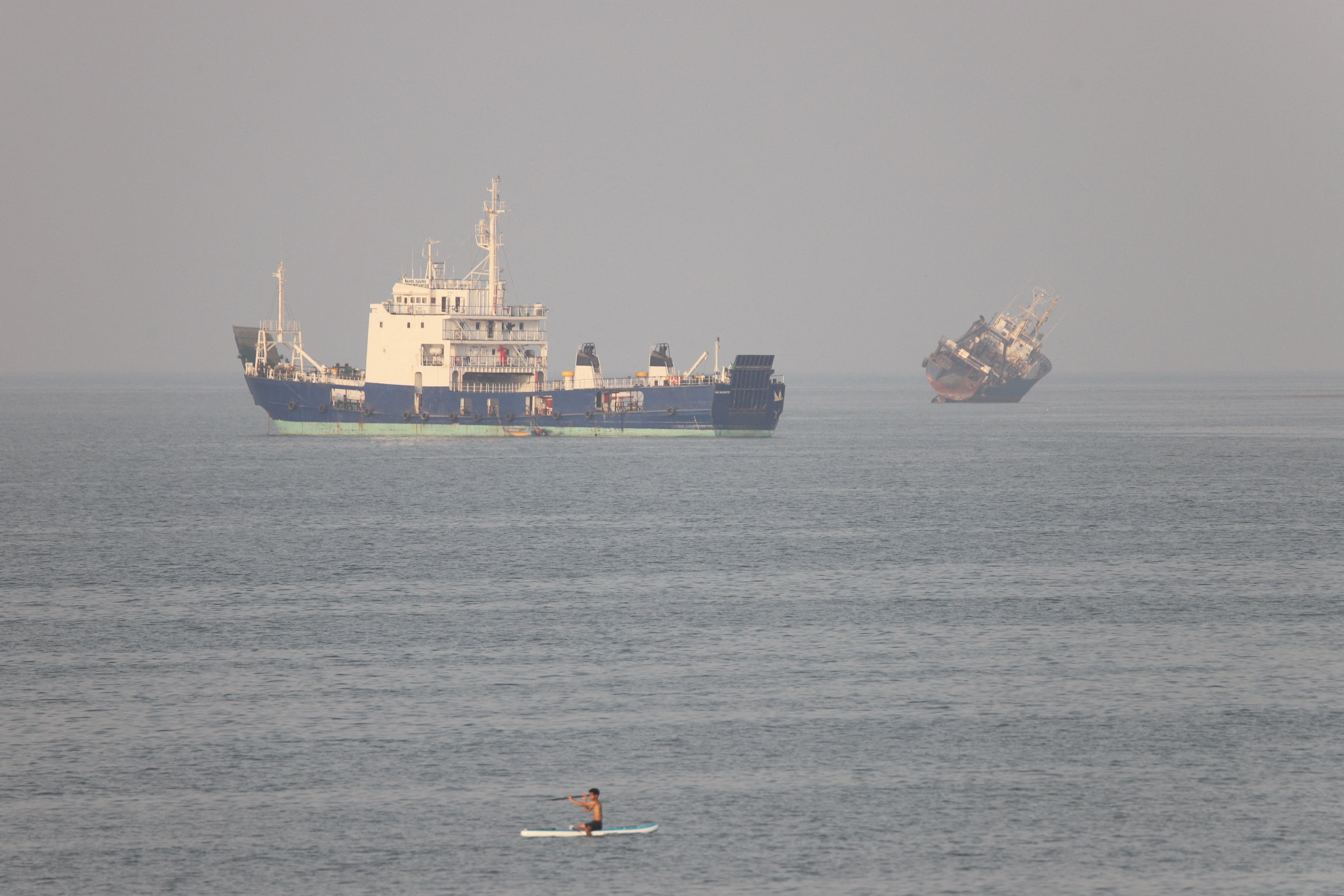 Ships in the Strait of Hormuz, which Iran once again declared closed to international traffic this weekend (Reuters)