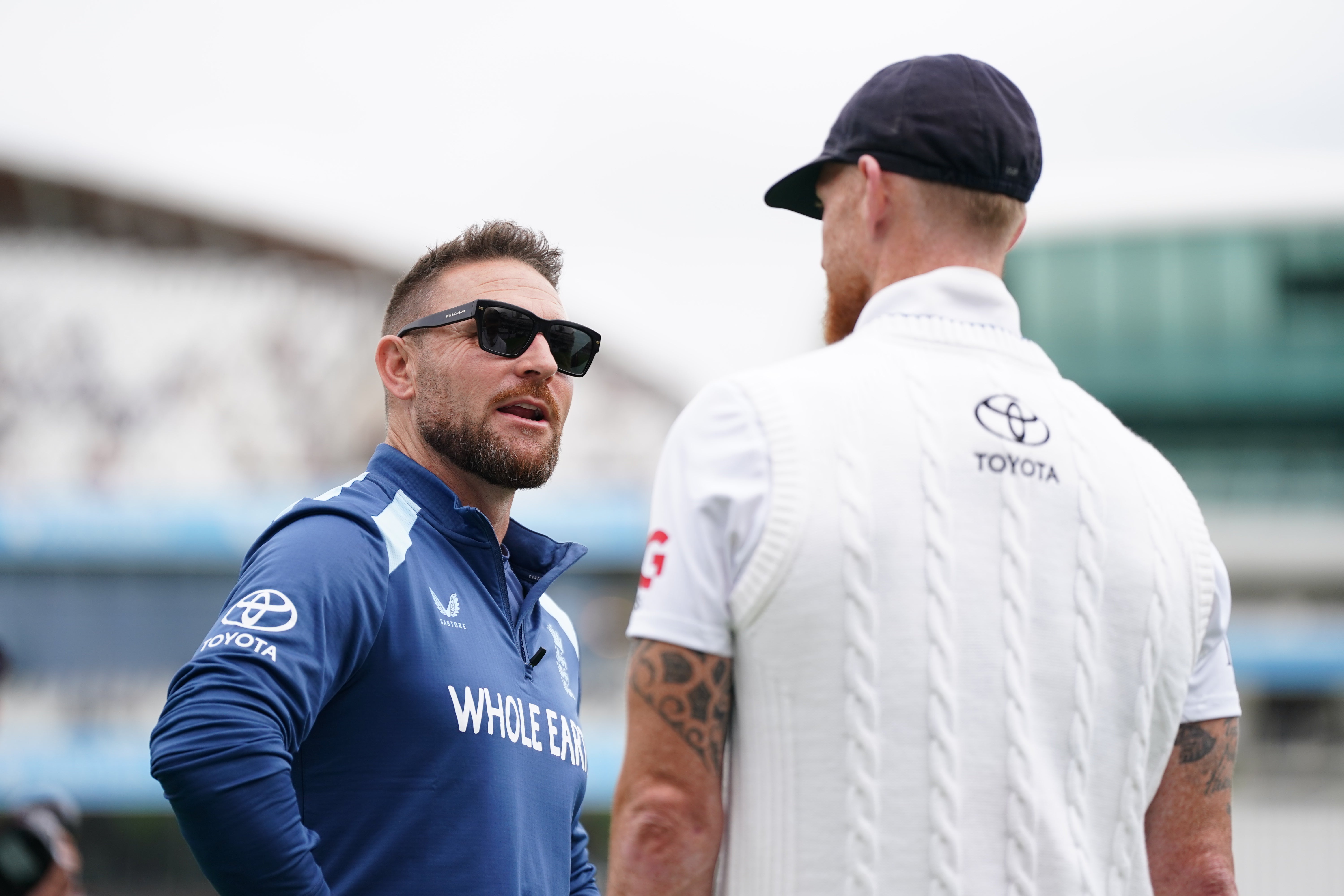 Brendon McCullum, left, is ready to welcome back Ben Stokes (Ben Whitley/PA)