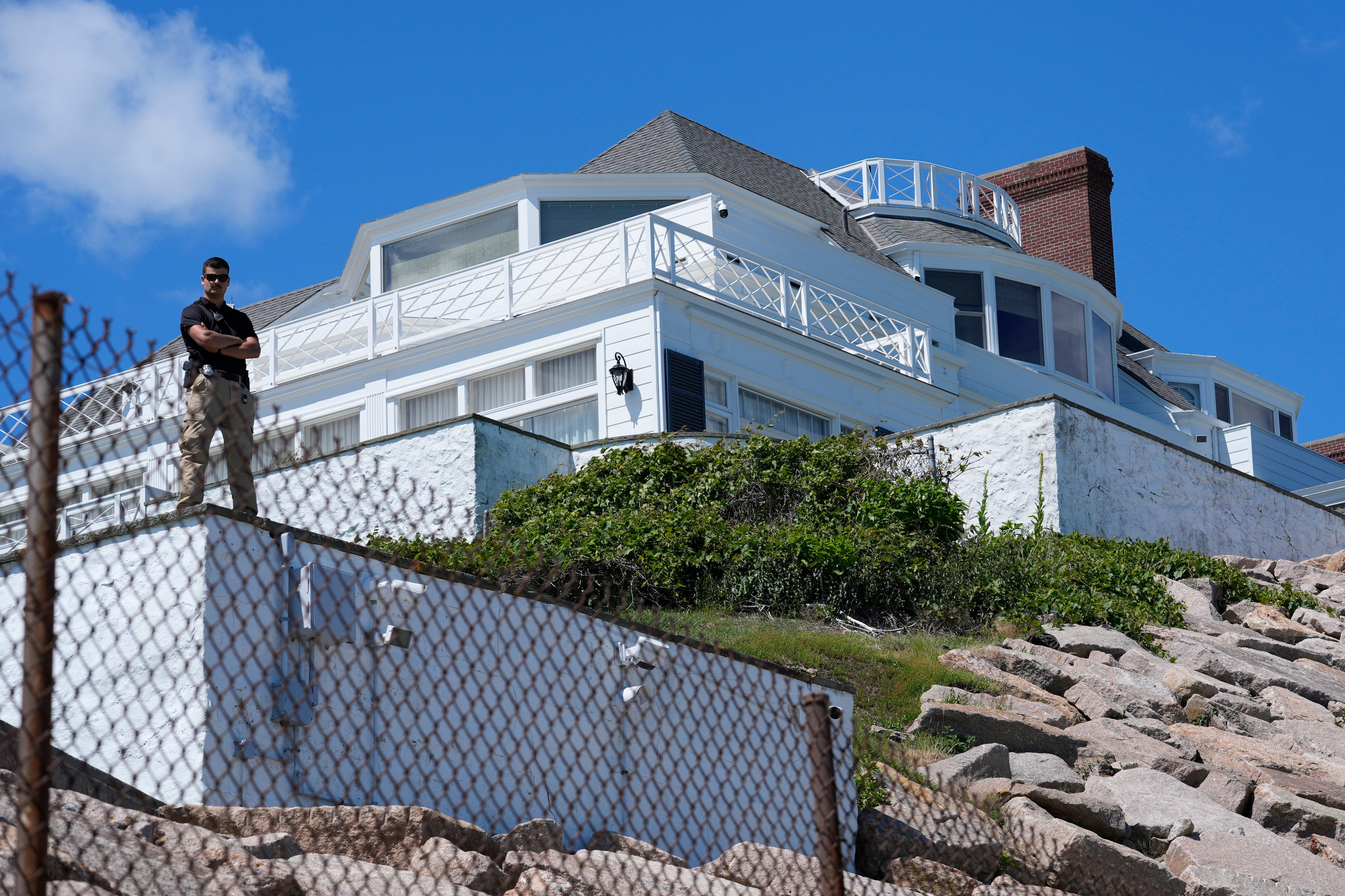 A security guard stands watch at Taylor Swift's 'Holiday House' (AP)