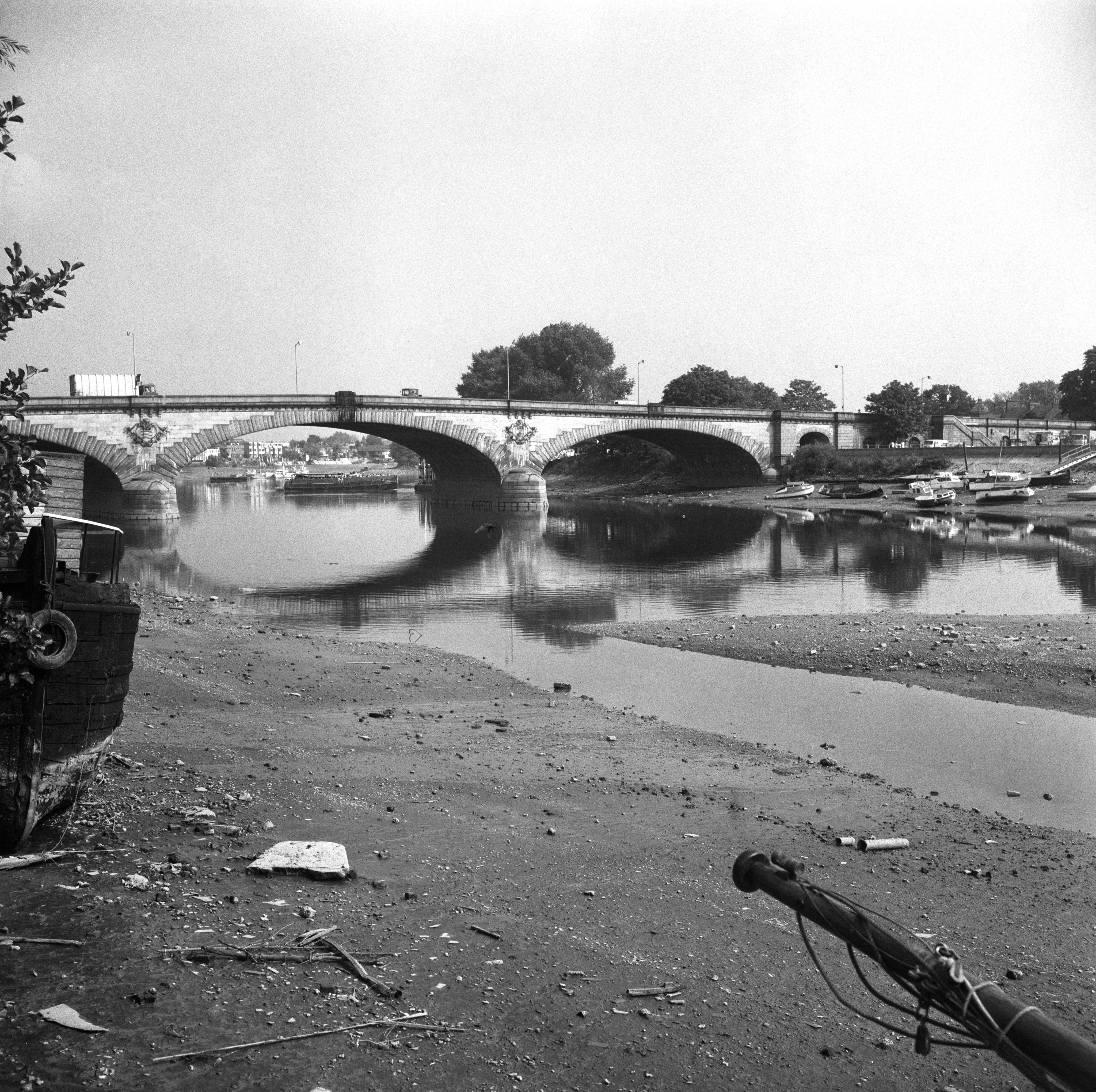 The River Thames in London during the 1976 drought (PA)