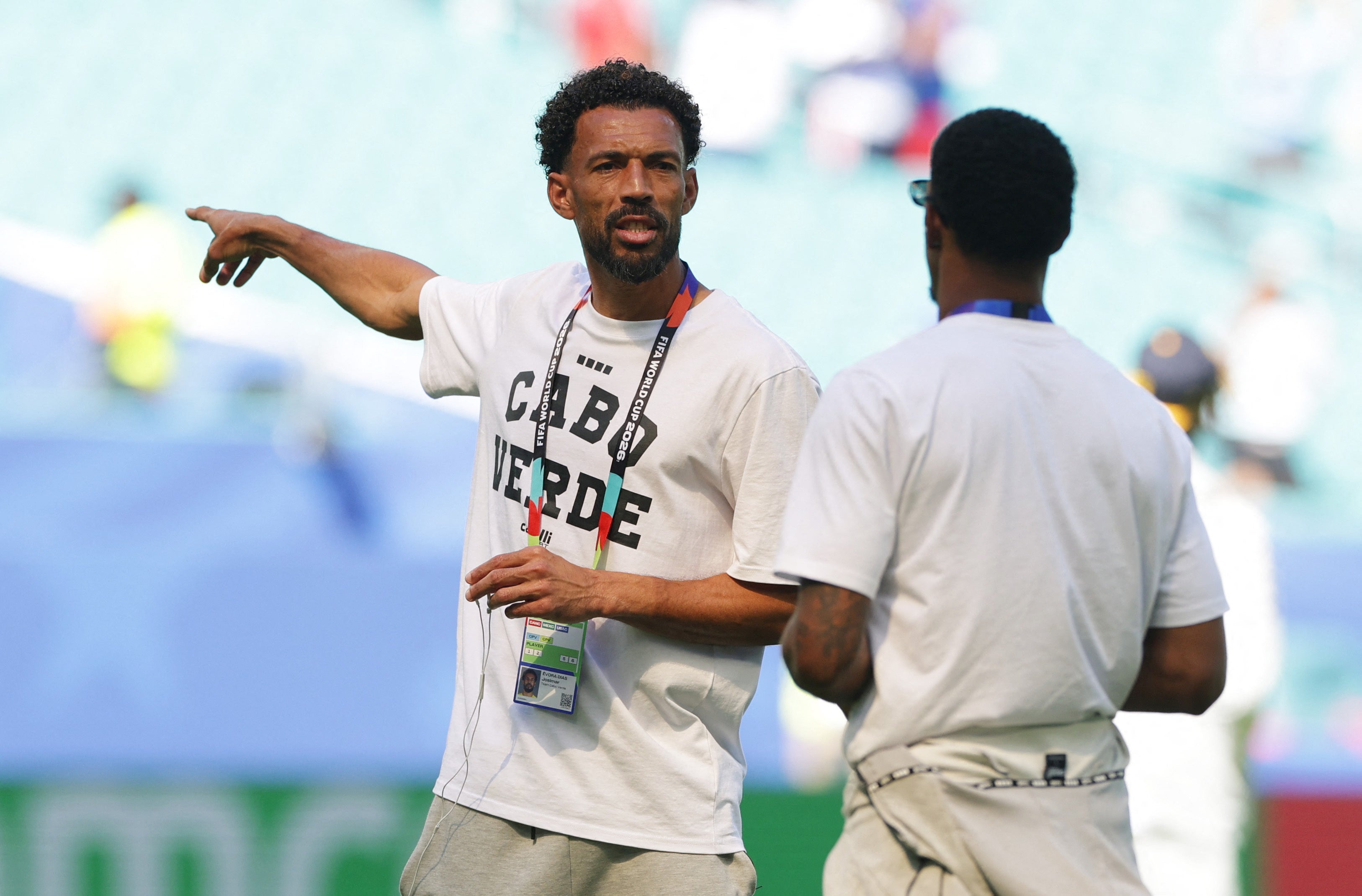 FCape Verde's Vozinha on the pitch before the match vs Uruguay
