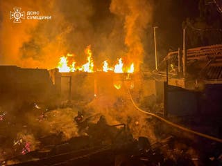 Two members of the boy’s family were also killed in the attack on Sumy