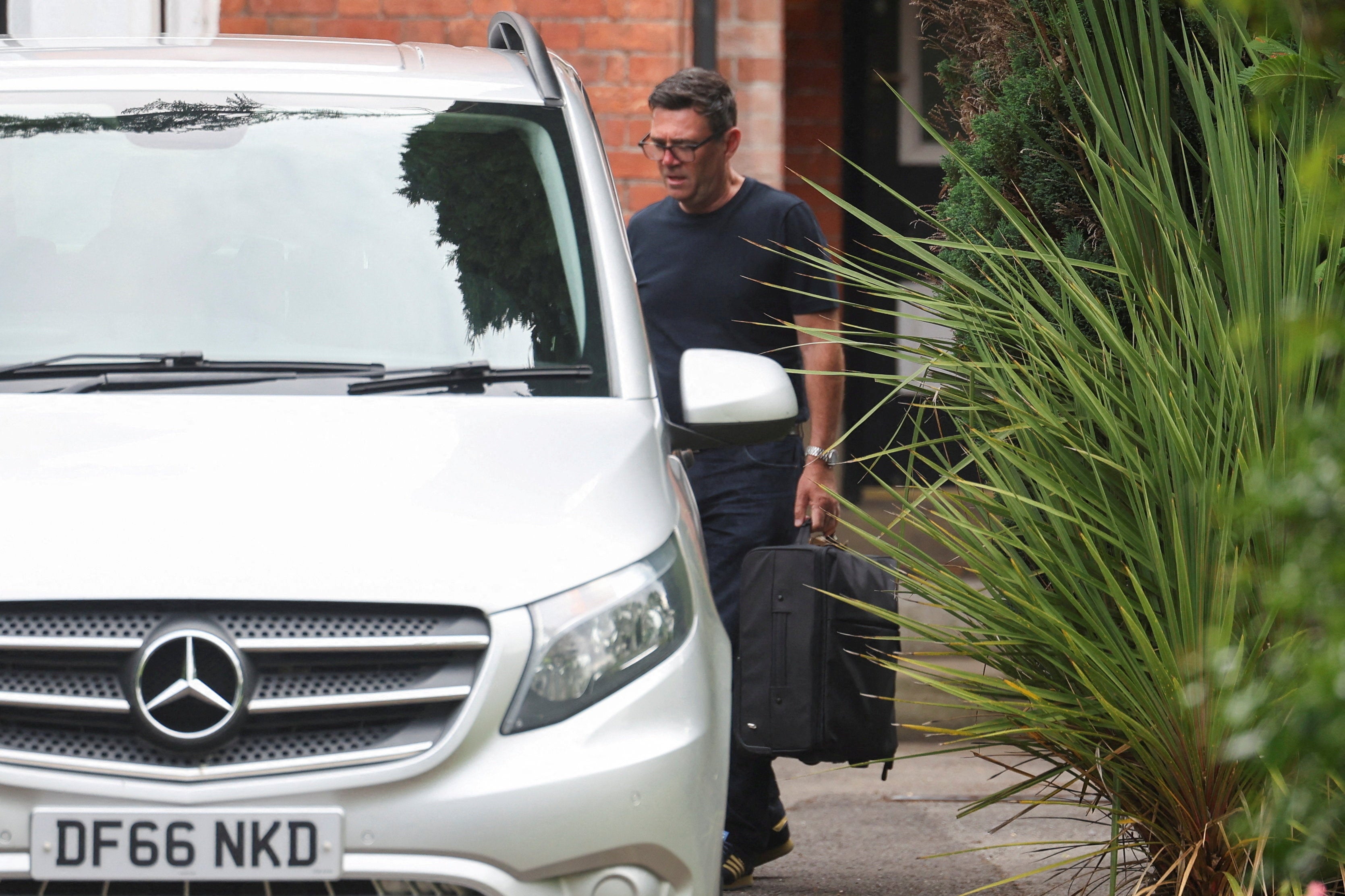 Newly elected Makerfield MP Andy Burnham outside his home on Monday