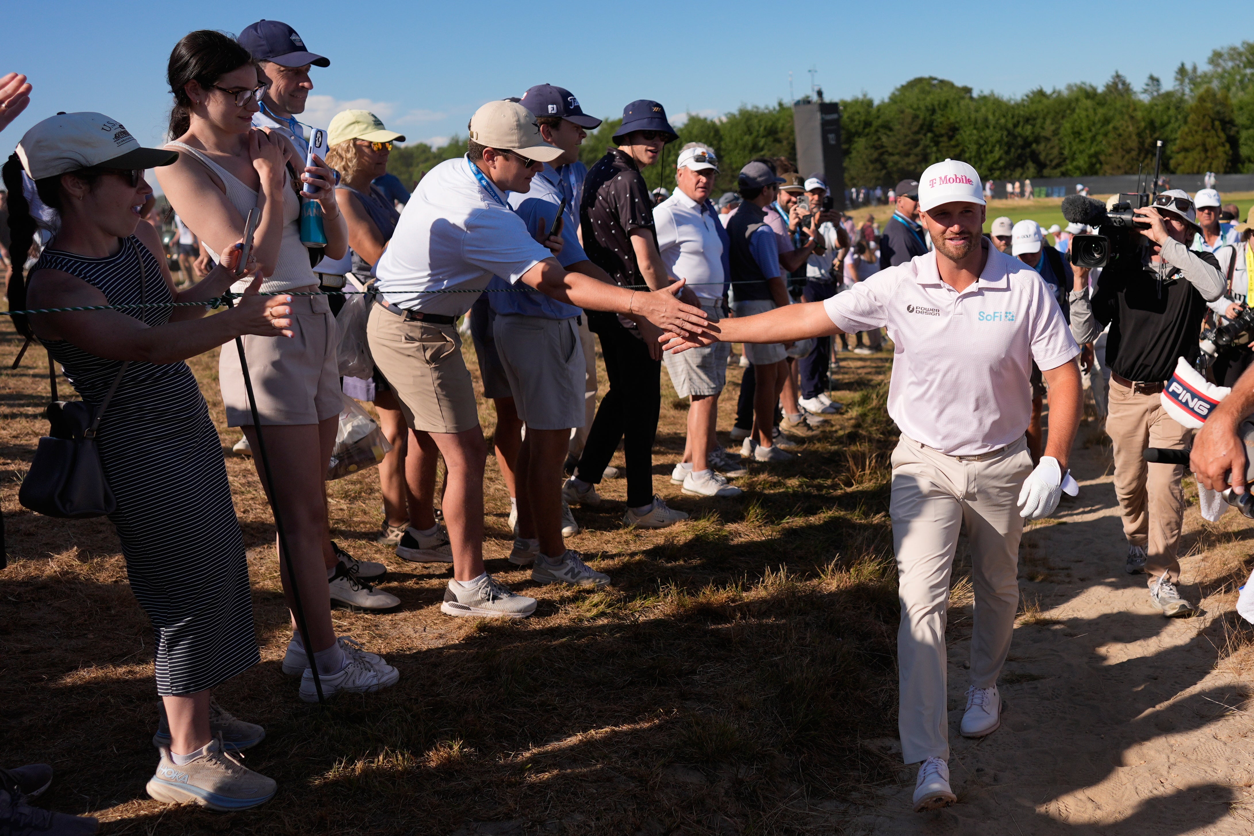 Not all of Wyndham Clark’s dealings with spectators were positive at Shinnecock Hills (George Walker IV/AP)