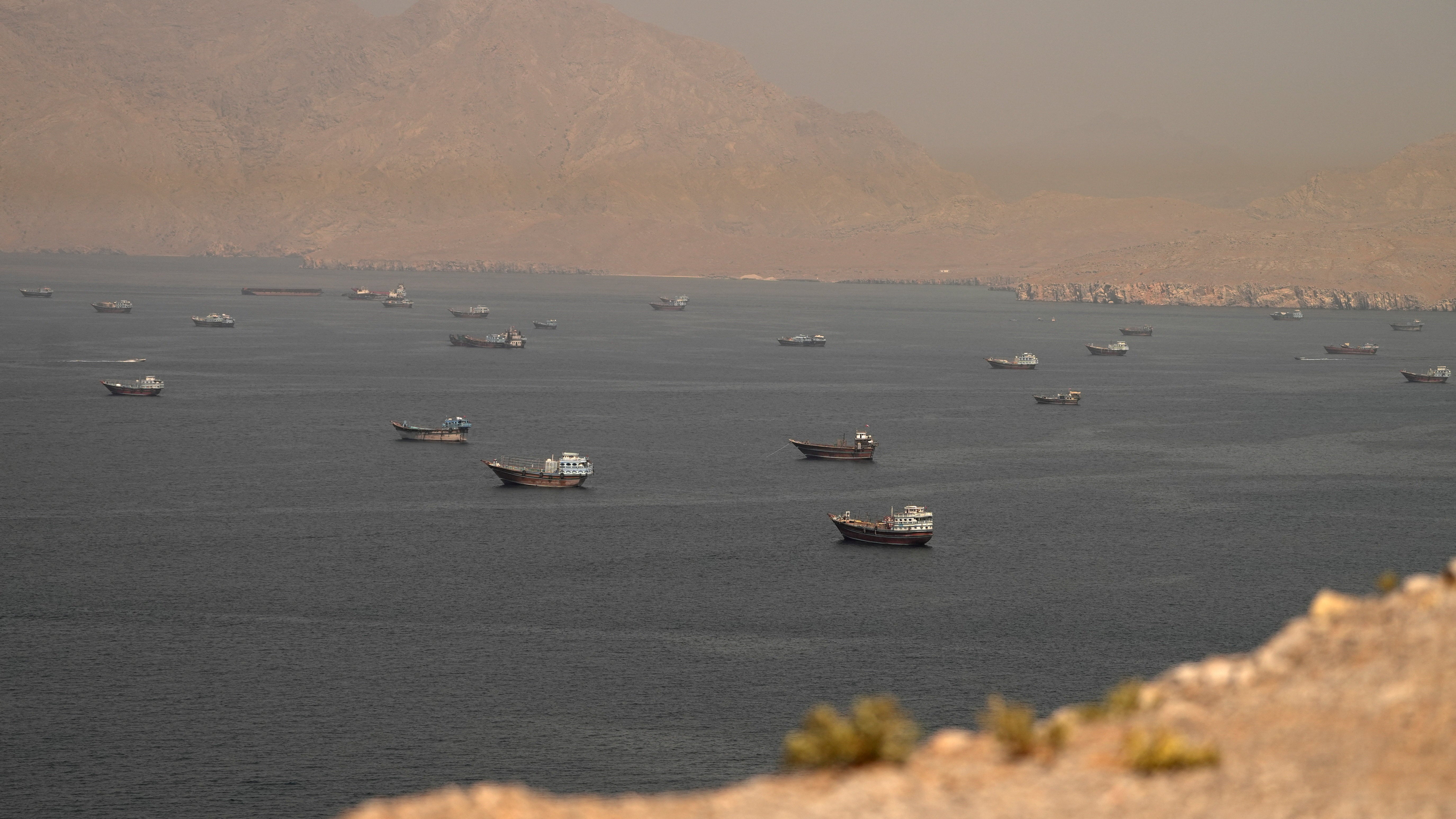 Vessels off Oman with the status of the Strait of Hormuz still unclear