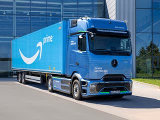 Mercedes-Benz electric trucks are already on the streets of Britain, but would have to be re-engineered for battery swap tech
