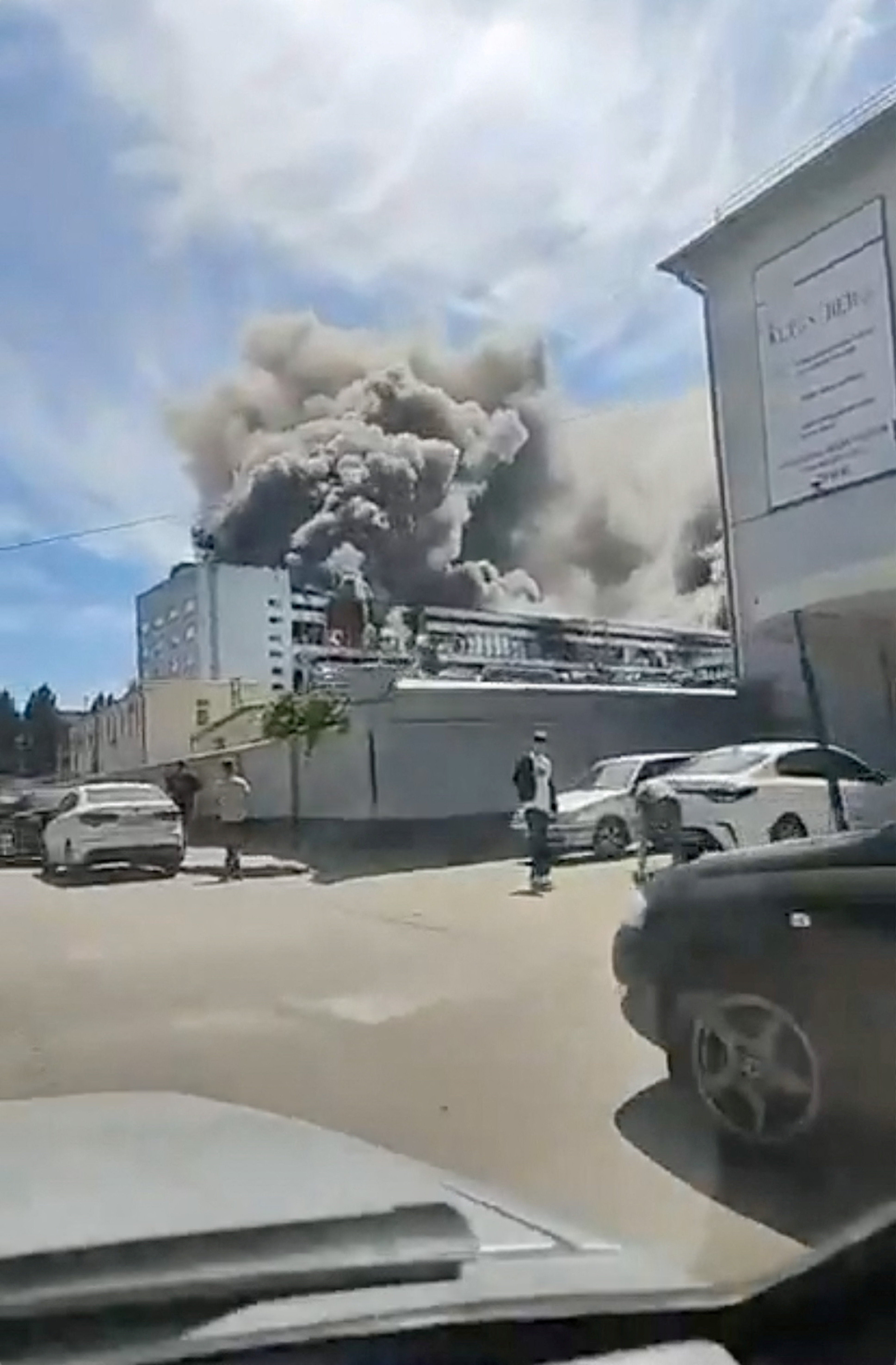 Smoke billows from a production plant following a Ukrainian attack, according the local governor, in the course of Russia-Ukraine conflict, in Voronzeh, Russia June 22