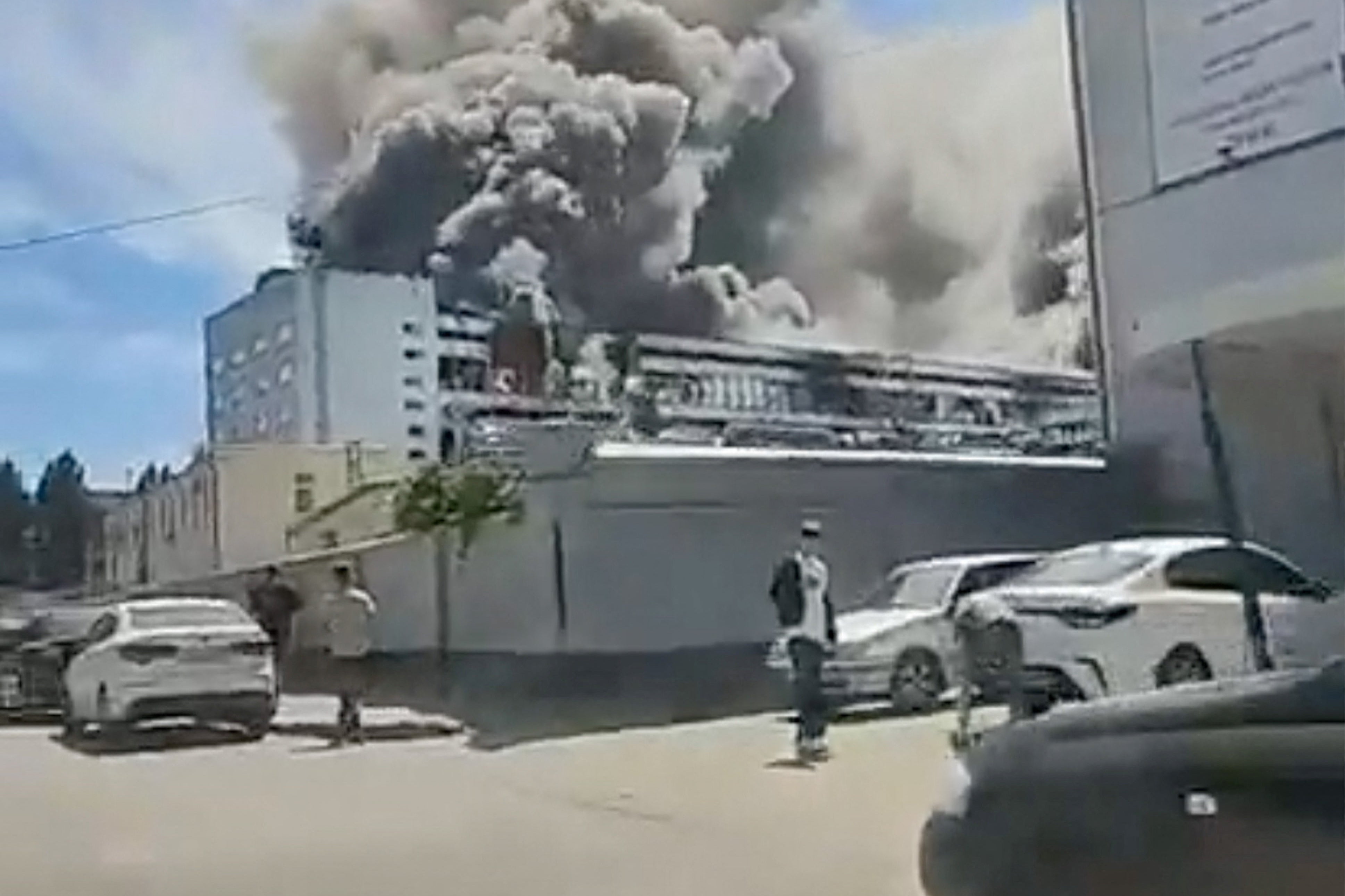 Smoke billows from a production plant following a Ukrainian attack, according the local governor, in the course of Russia-Ukraine conflict, in Voronzeh, Russia June 22 (Reuters)