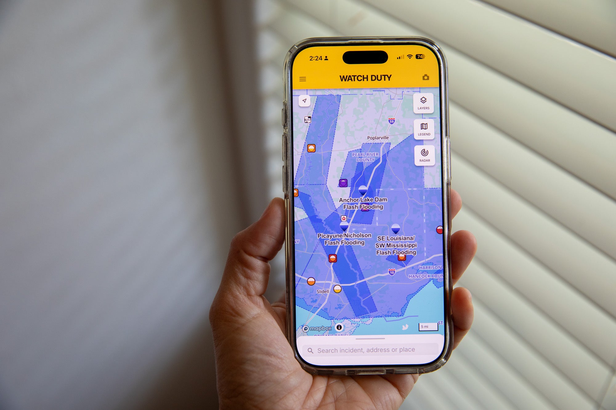 The app pulls weather modeling and other data from the National Weather Service, National Oceanic and Atmospheric Administration and U.S. Geologic Survey (AP Photo/Gabriela Aoun)