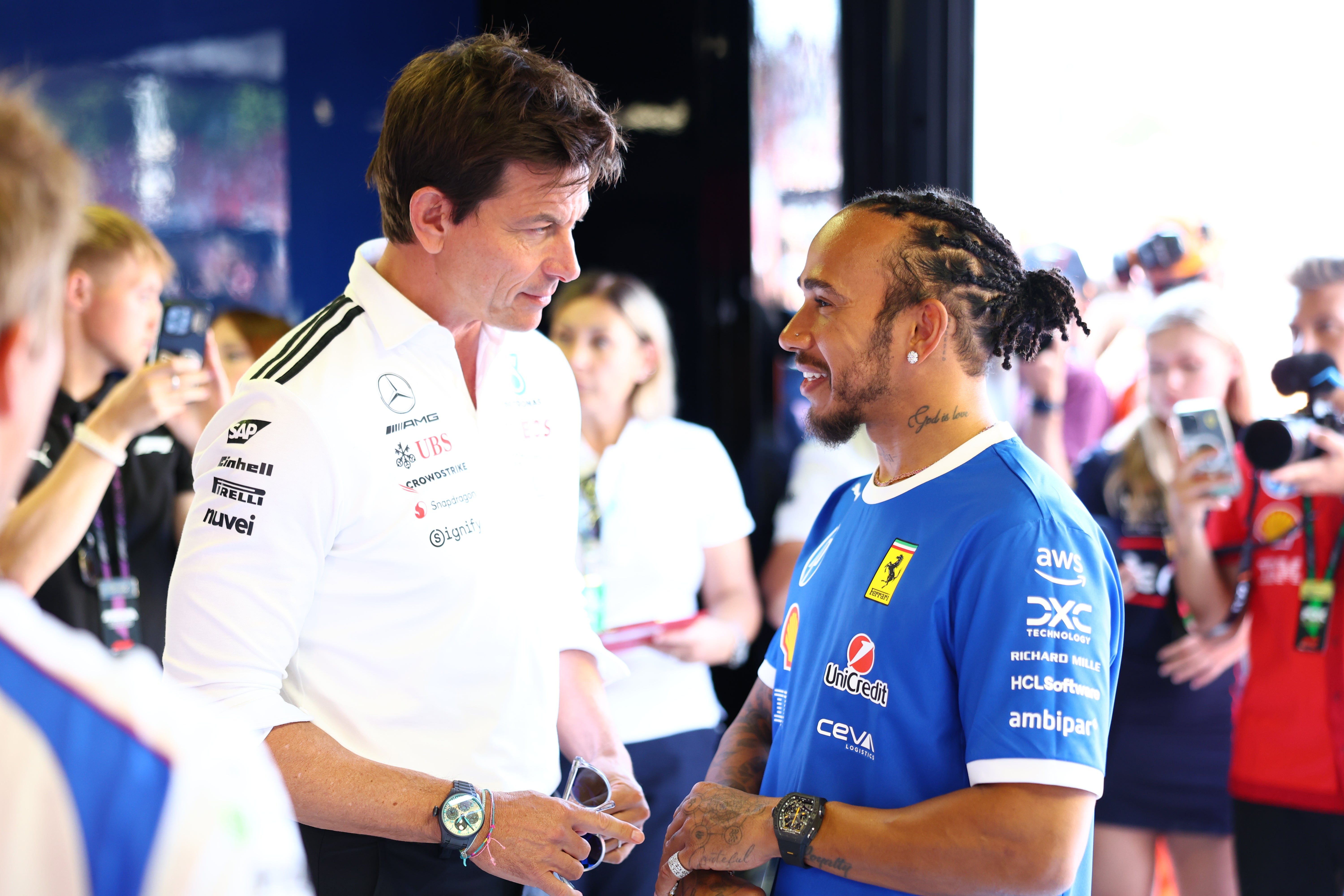 Hamilton and Toto Wolff go way back