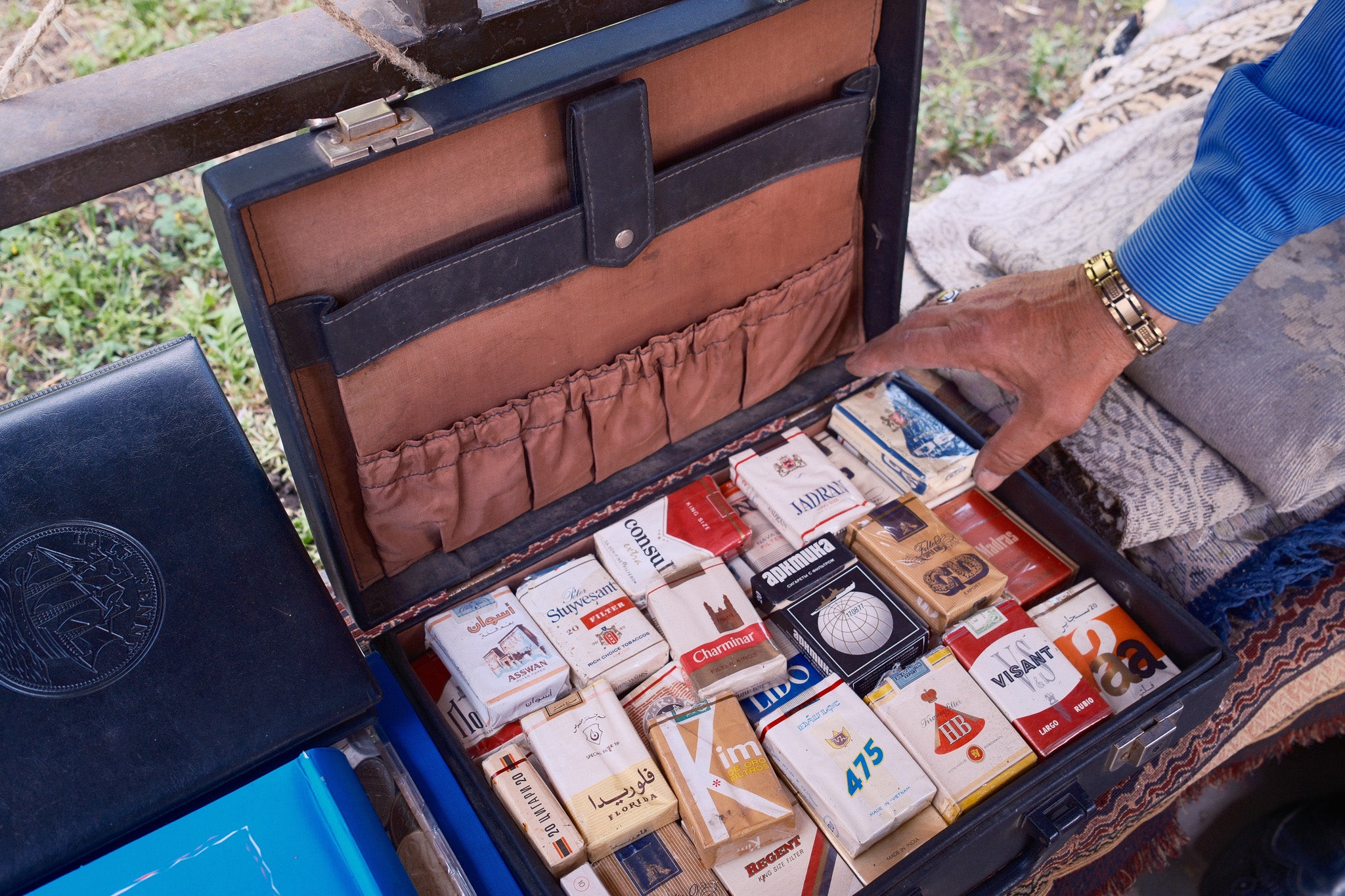 Old cigarettes are offered on sale at a market in Yerevan
