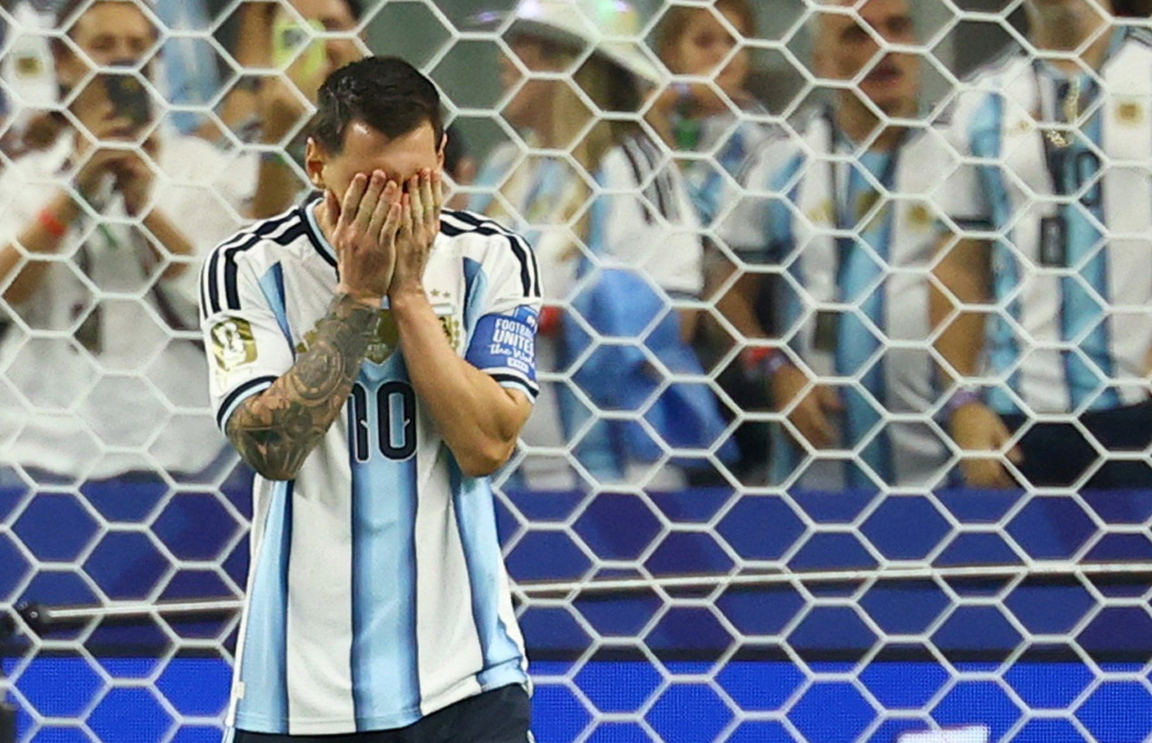Messi after missing his early penalty