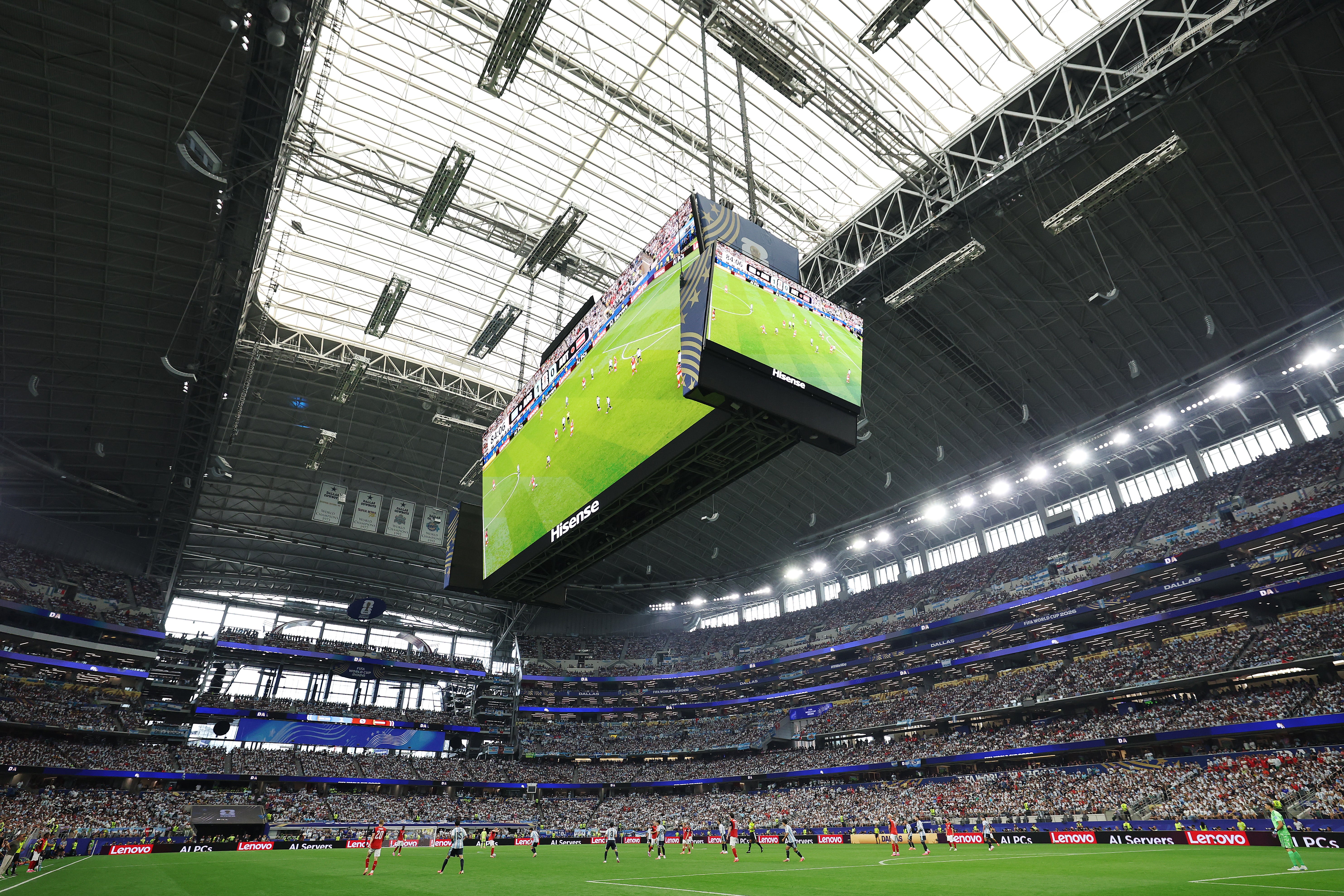 Dallas Stadium, pictured here, will use the most electricity per match of any venue in the country