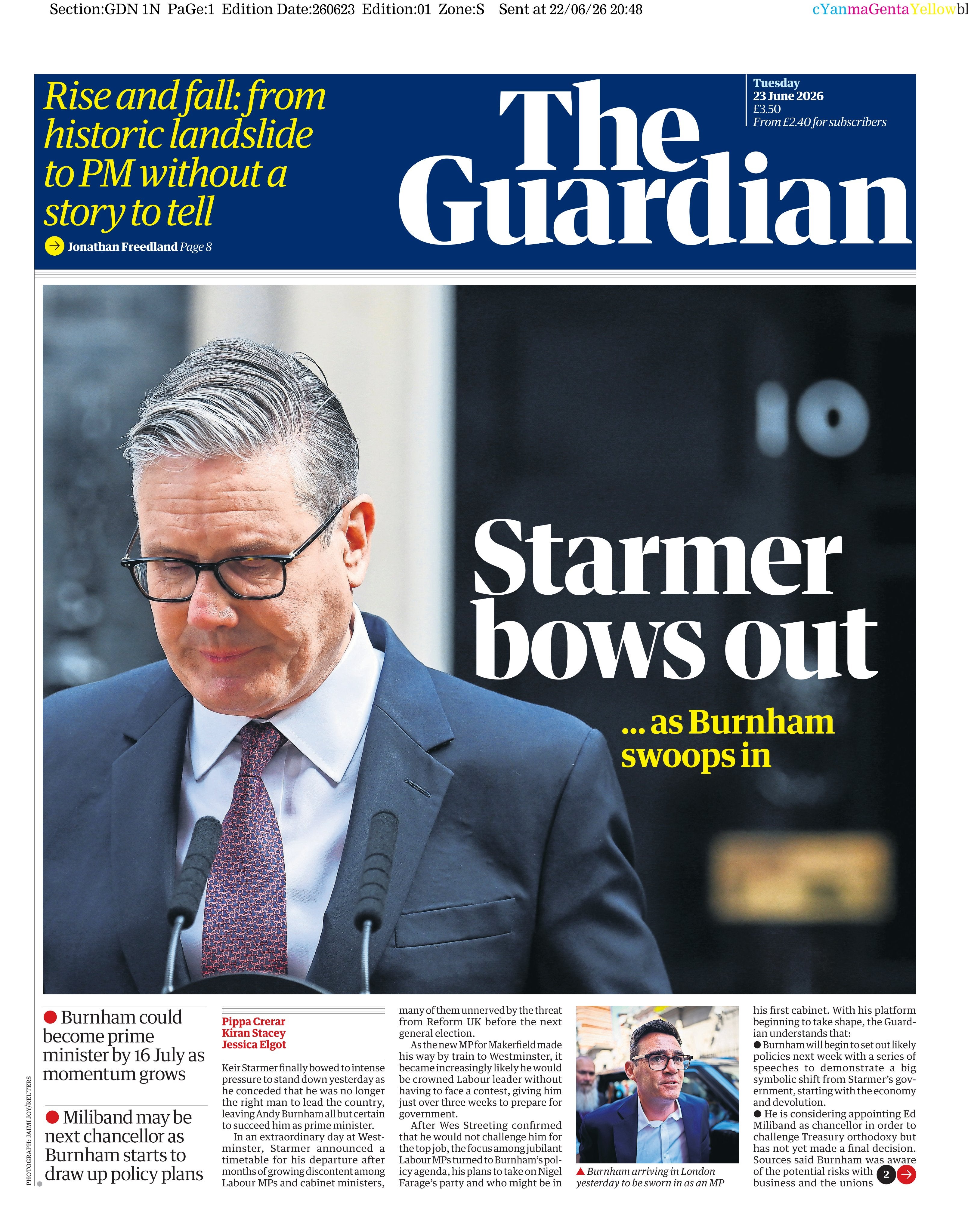 The Guardian's front page (The Guardian)