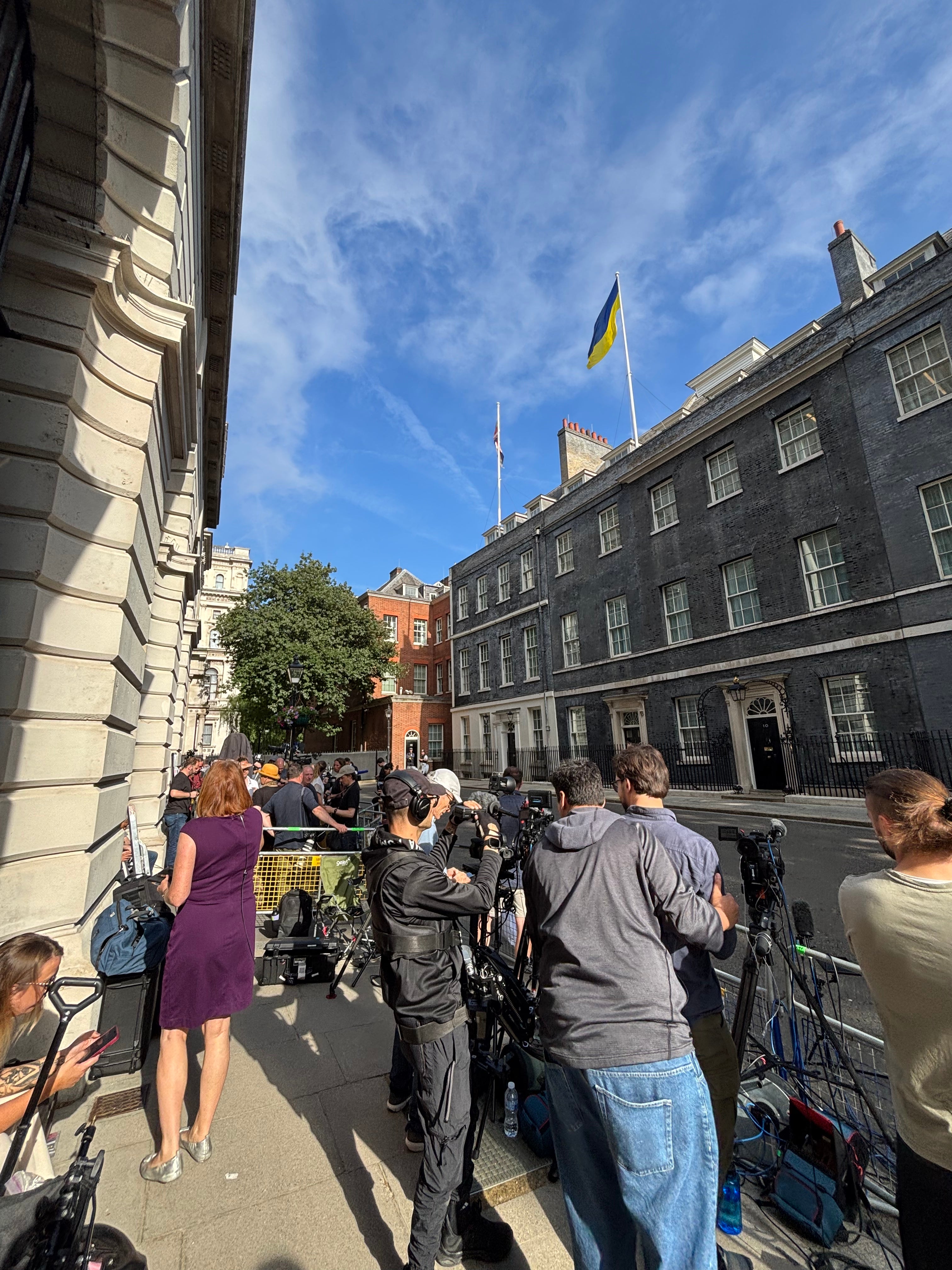 The scene at Downing Street this morning