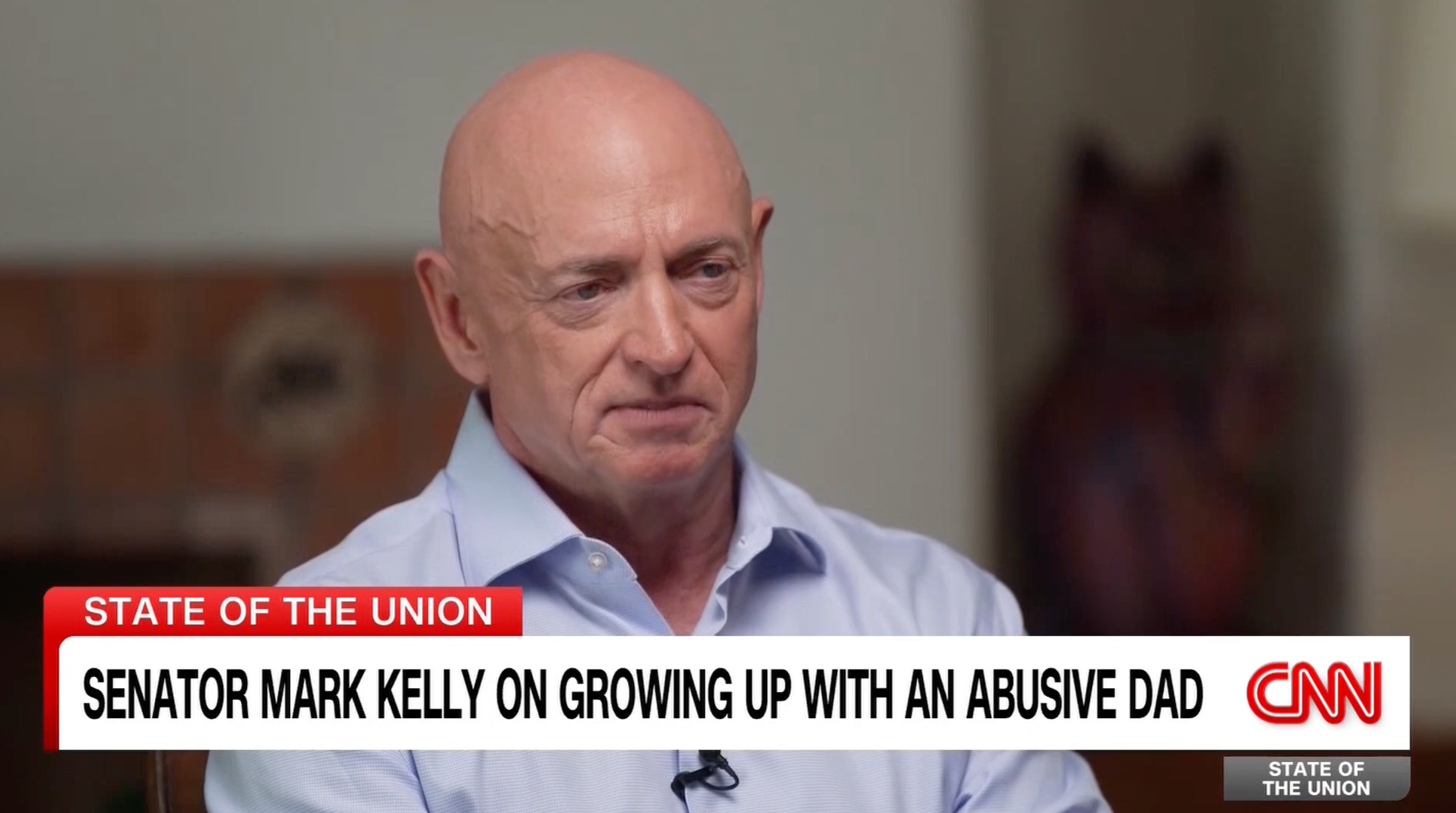 Arizona Democratic Sen. Mark Kelly has revealed he grew up in an abusive household in an emotional interview with CNN to mark Father’s Day