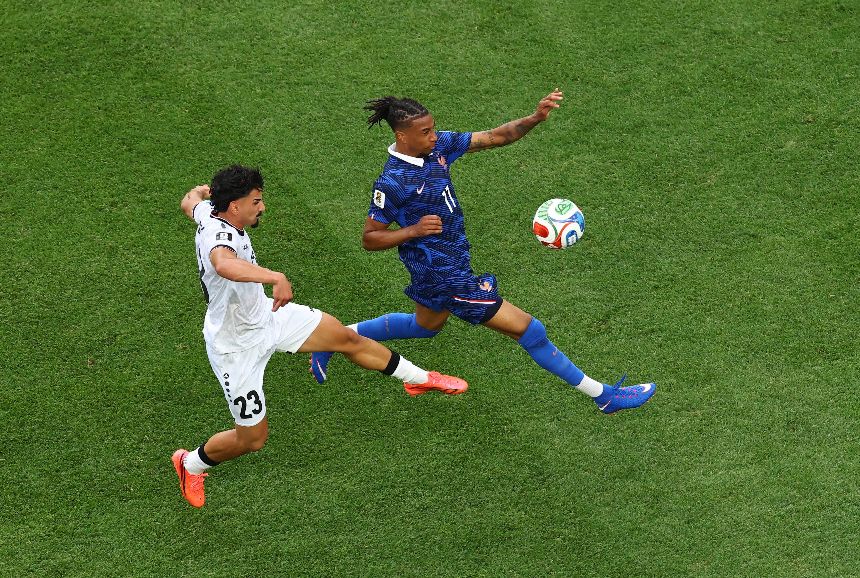 Michael Olise drifts around the final third of the pitch