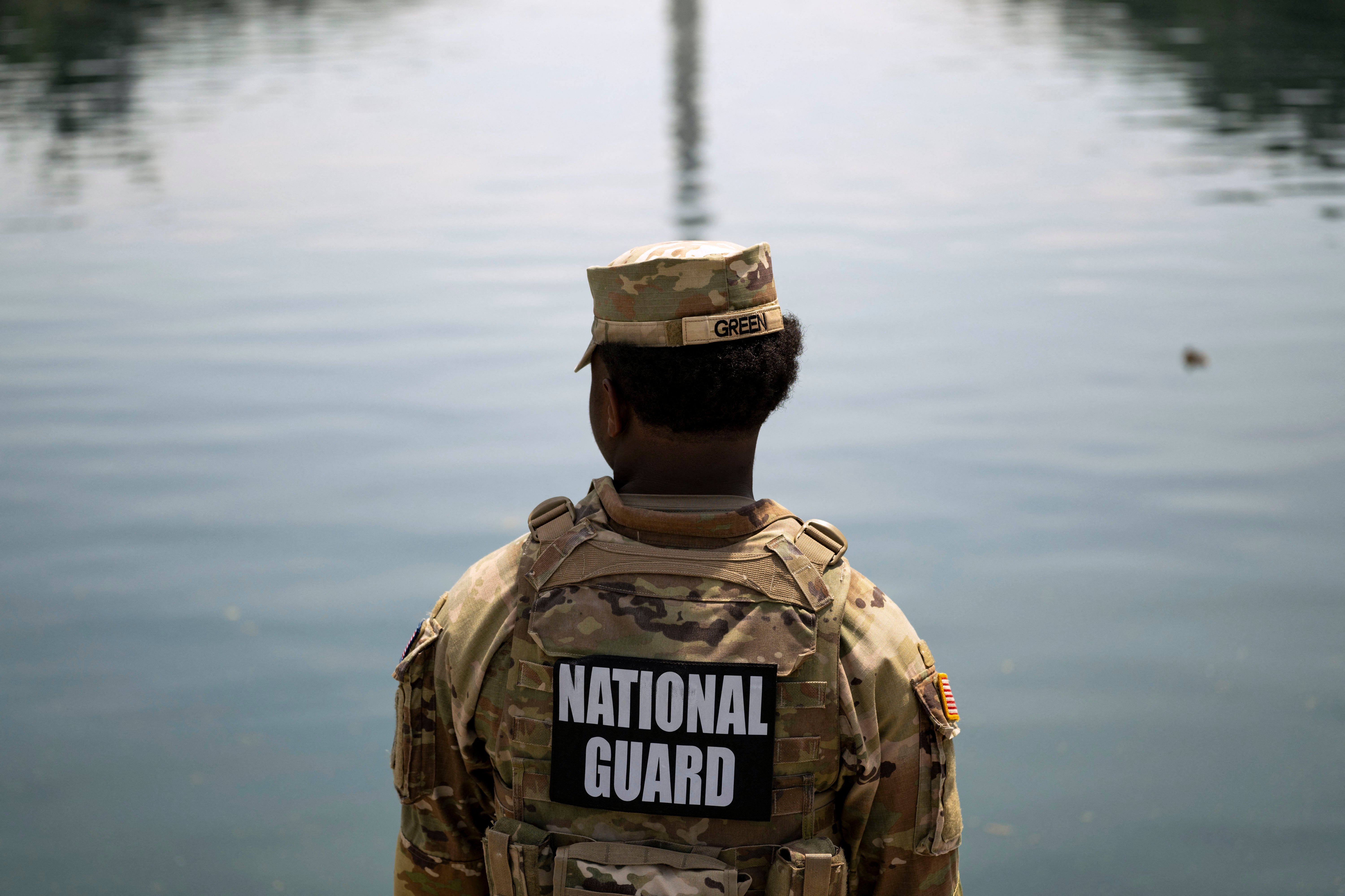 Six people have been arrested over alleged vandalism at the algae-filled Reflecting Pool