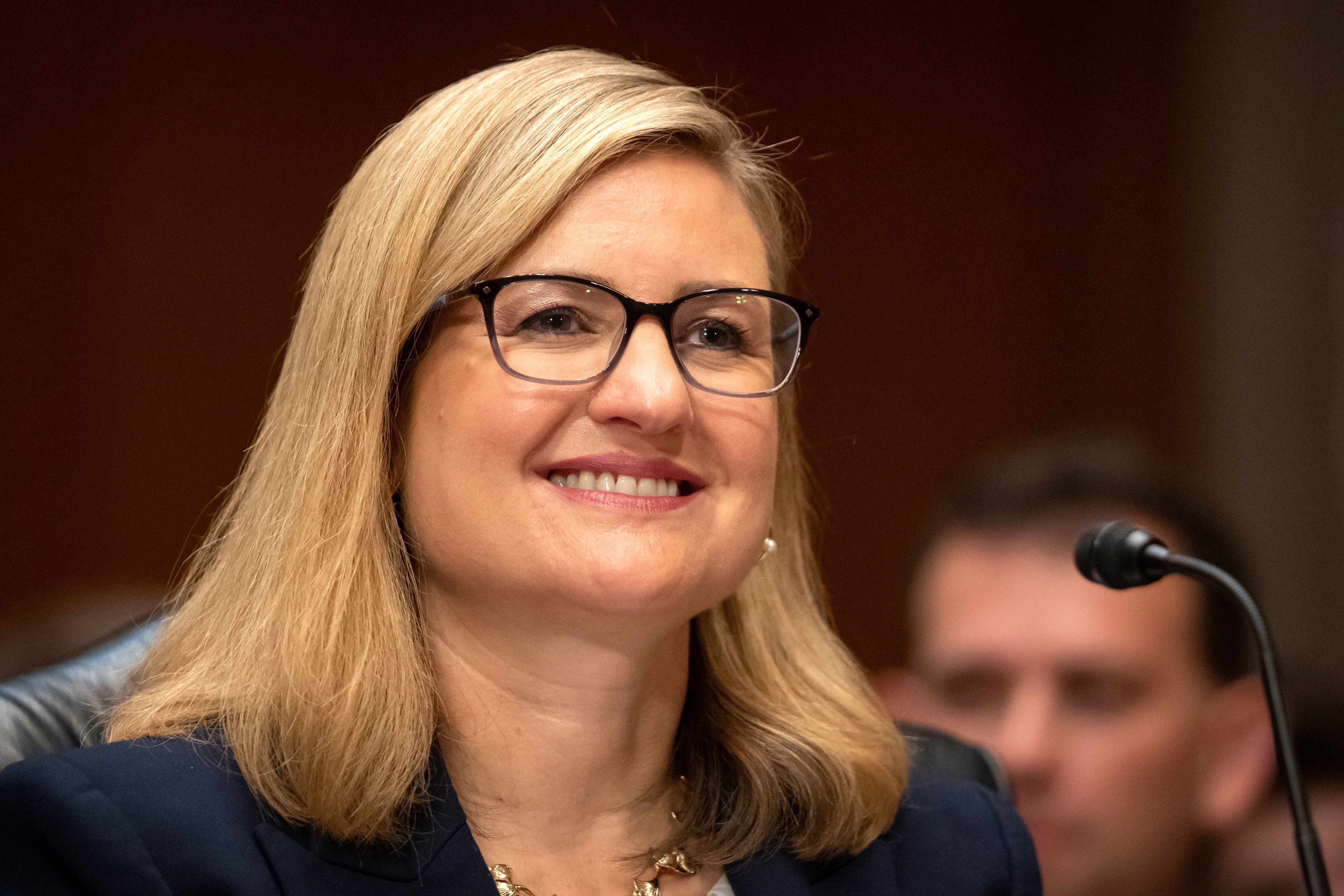 Phoenix Mayor Kate Gallego said she's concerned that investments in data centers right now are worsening climate change and not meeting the needs of communities (AP Photo/Mark Schiefelbein)