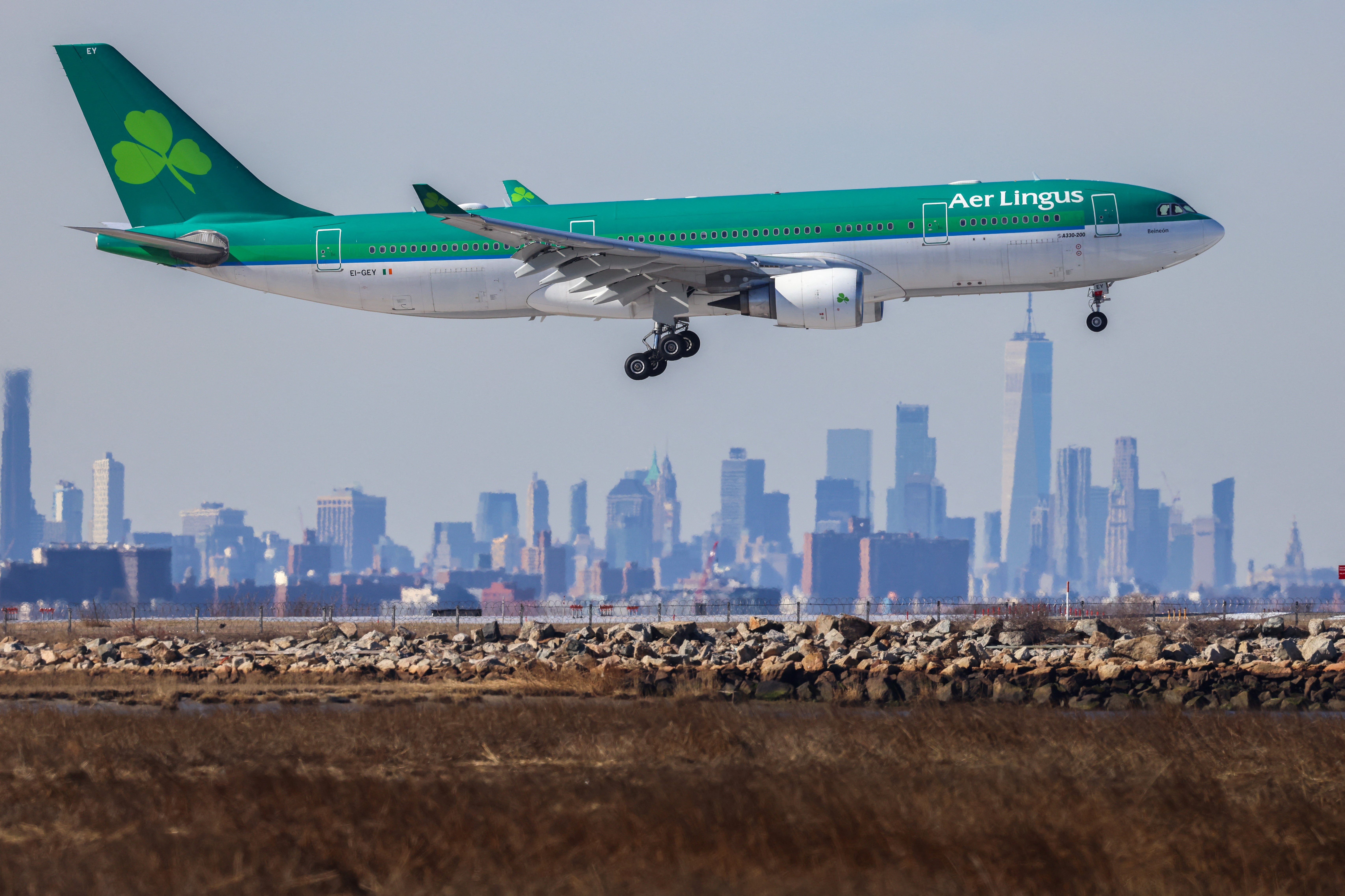 An Aer Lingus flight descended into chaos after a disruptive passenger required more than half a dozen people to restrain him (AFP via Getty Images)