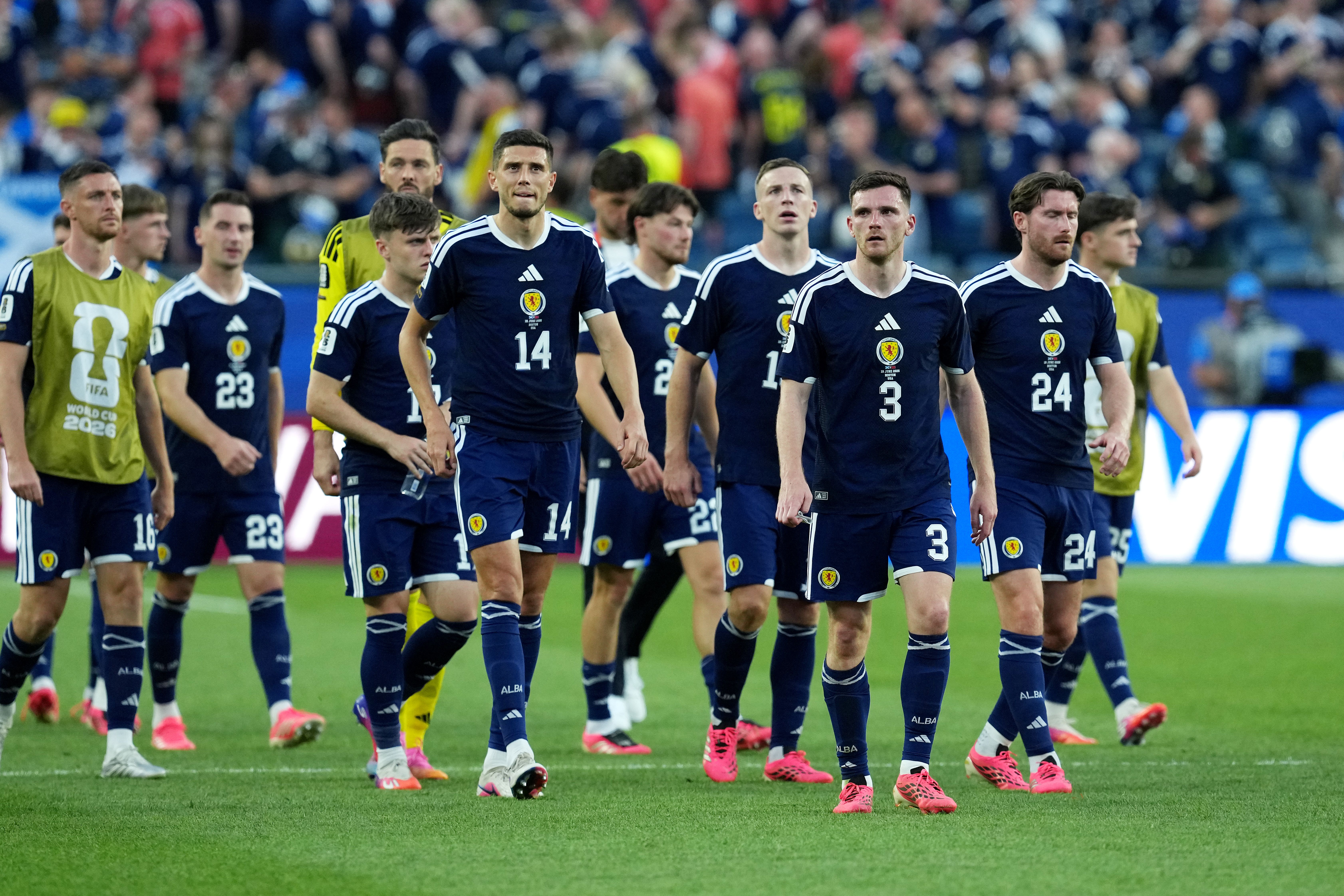 Scotland’s players after losing to Morocco (PA Wire)