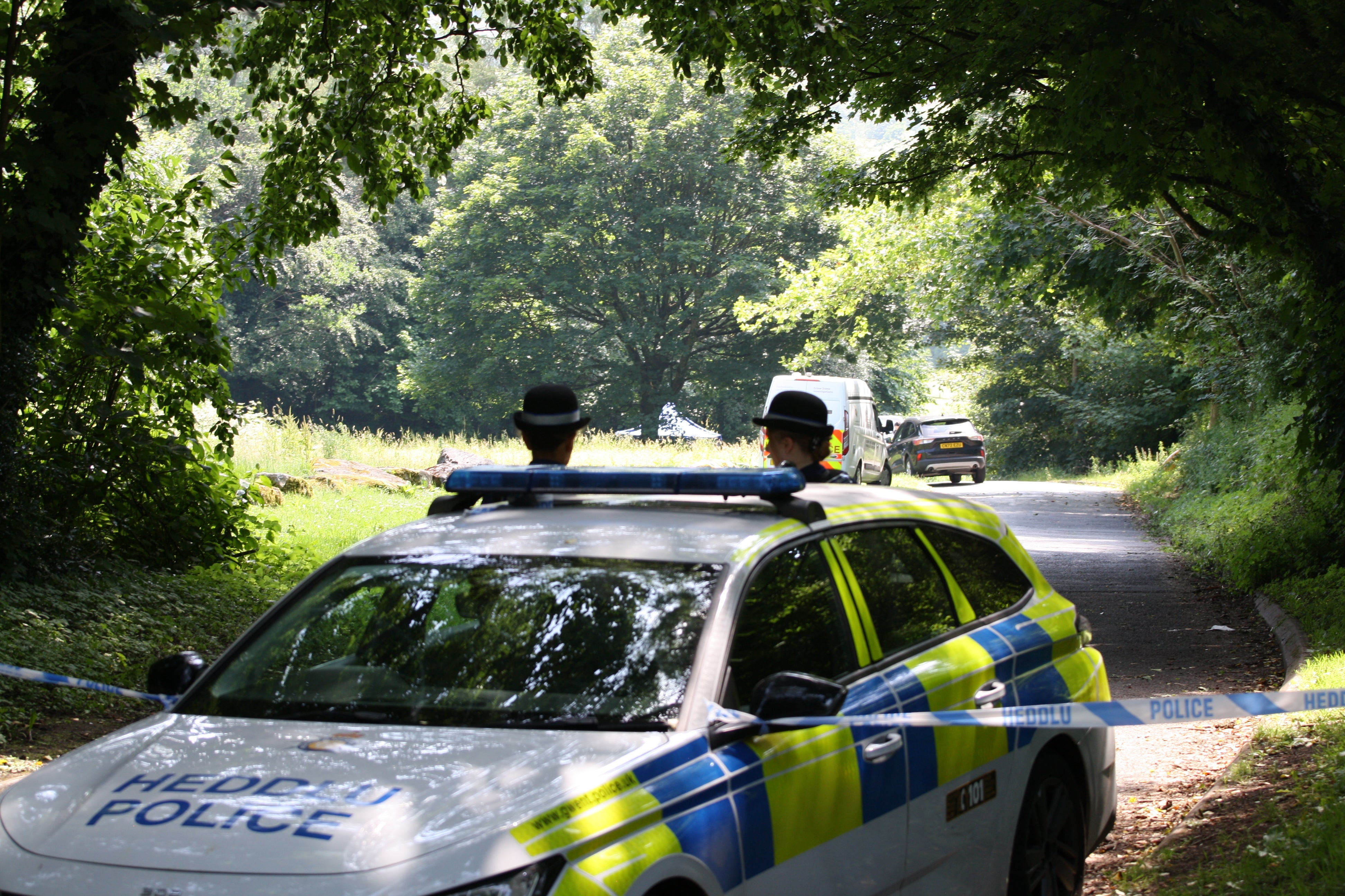 Parts of Pilgrims Park were cordoned off after the body was discovered