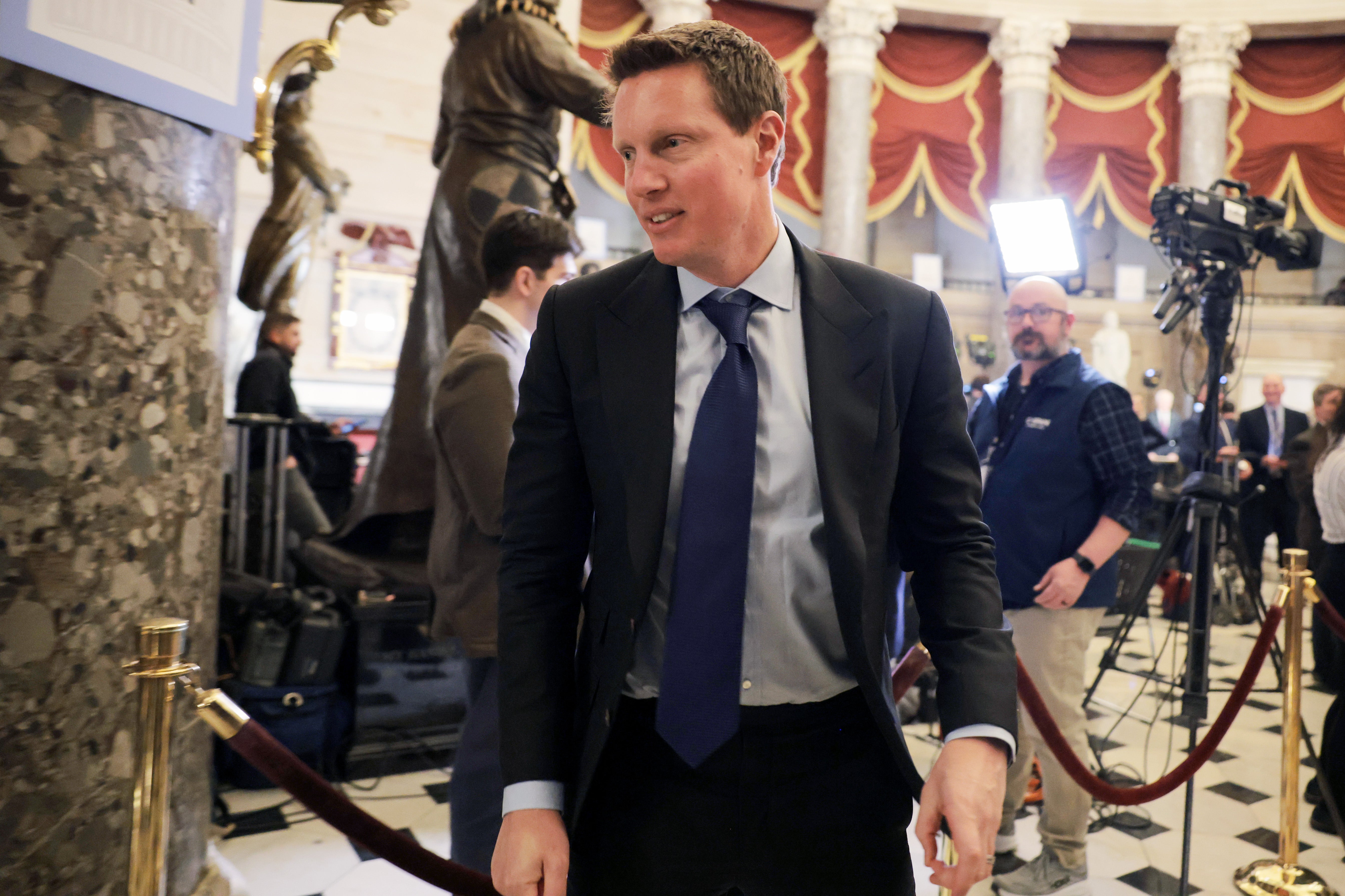 ‘He’s never had a comment about my show,’ Dokoupil said of Ellison, the billionaire CEO of Paramount. Pictured here, Ellison attends President Trump’s inauguration in the U.S. Capitol (Getty Images)