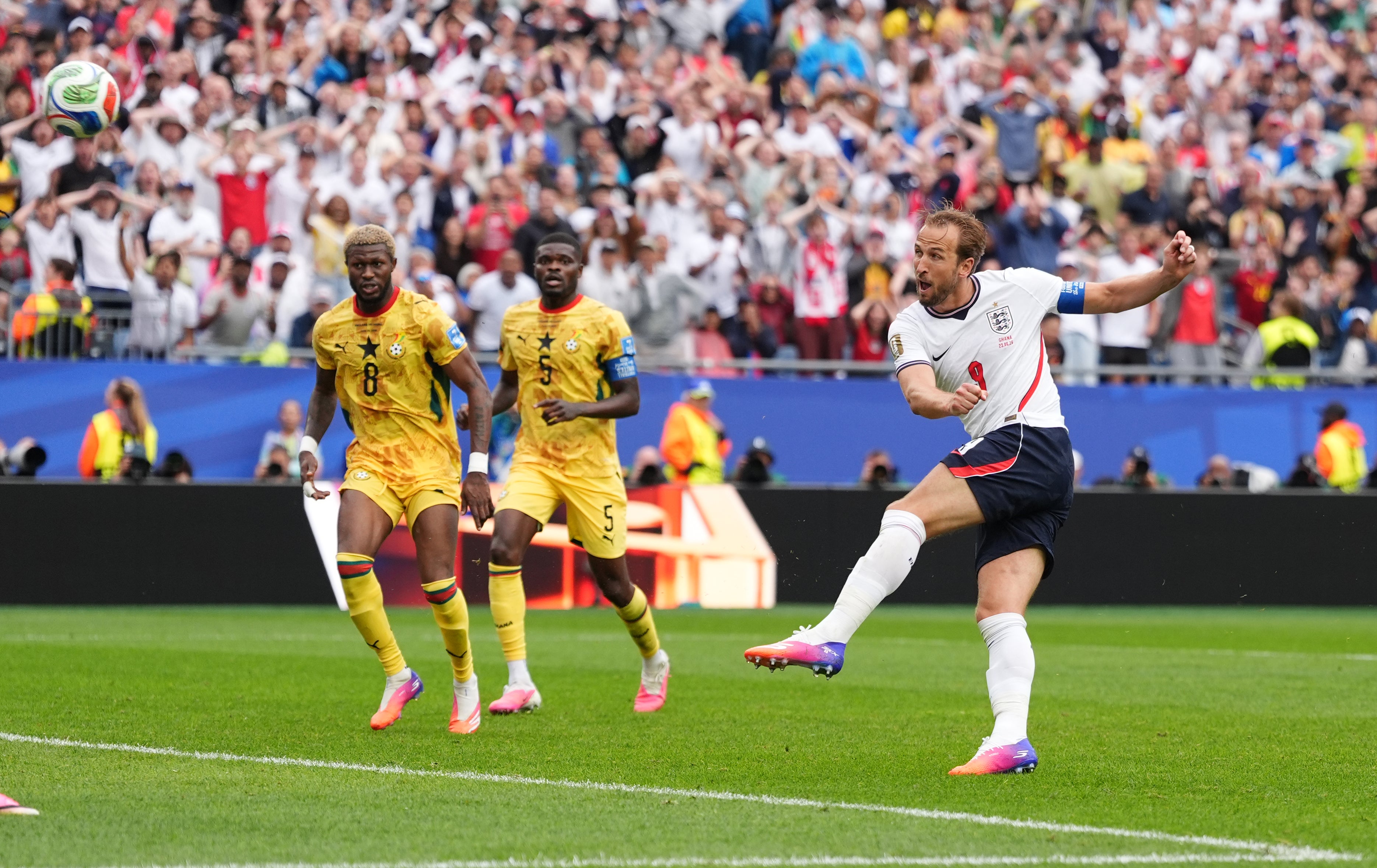 Harry Kane skied England’s best chance (Martin Rickett/PA)