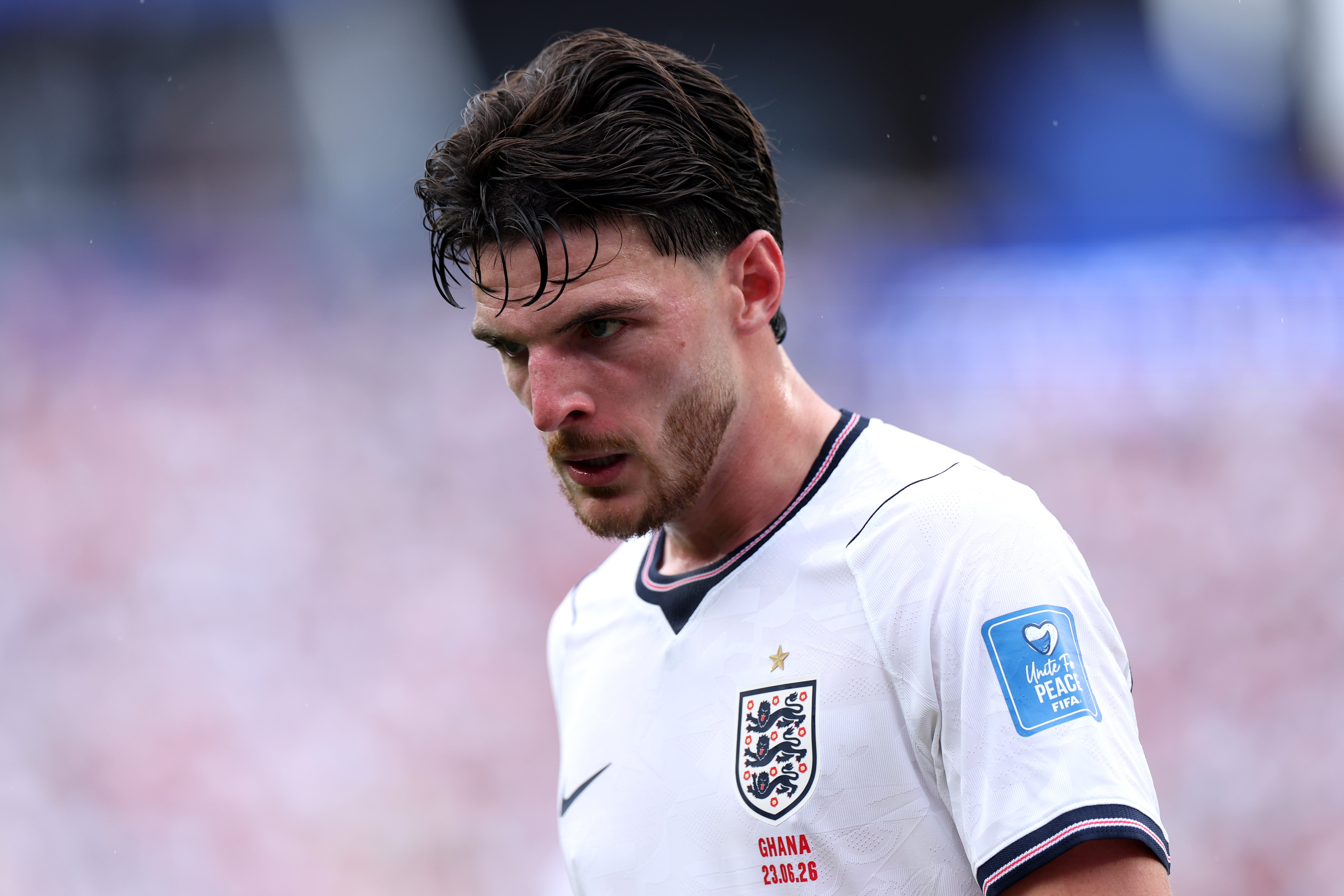 Declan Rice picked up a yellow card against Ghana