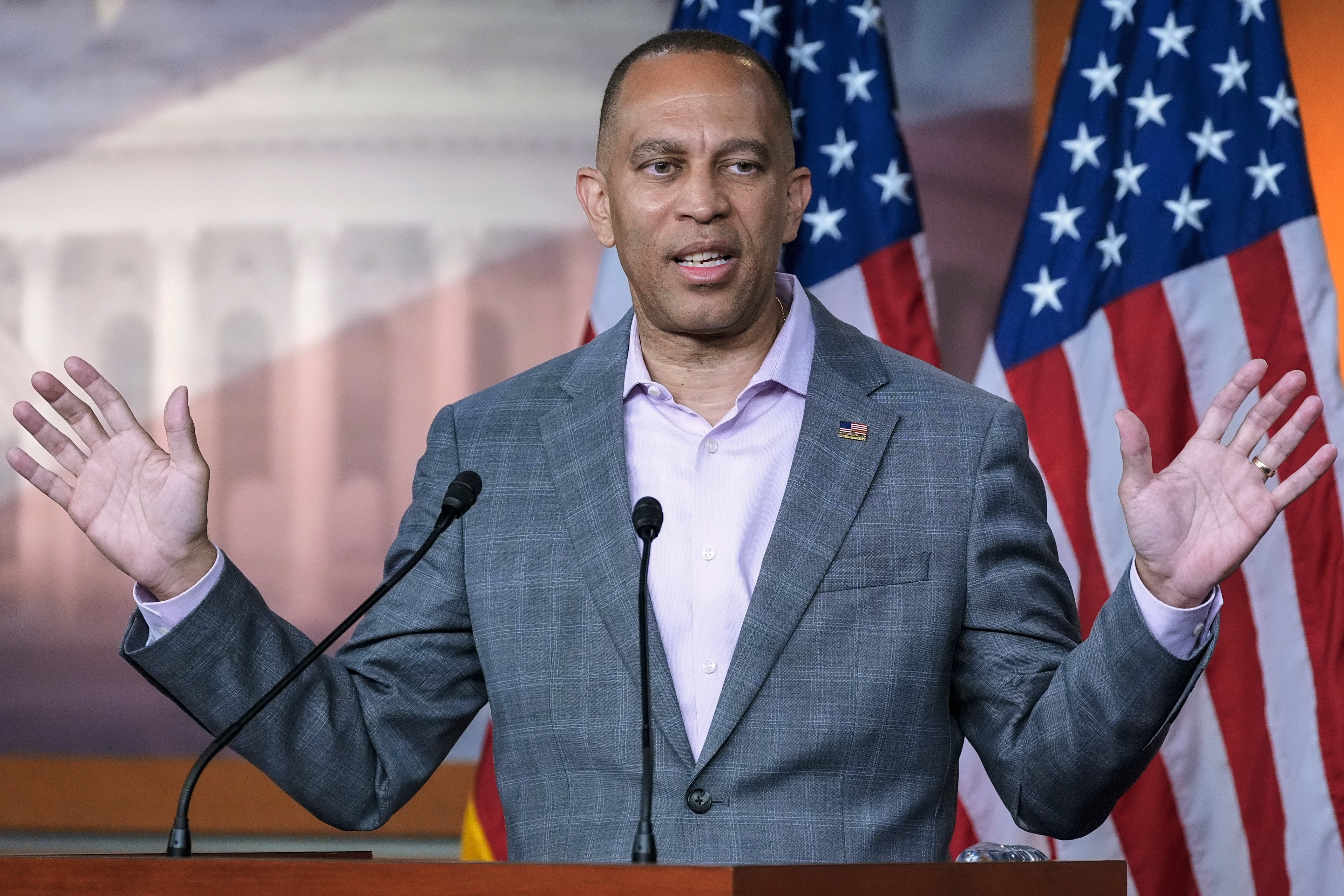 The sweep also sends an undeniable message to establishment Democrats in Washington, including House Democratic Leader Hakeem Jeffries, who campaigned against Mamdani’s candidates and lost (AP)