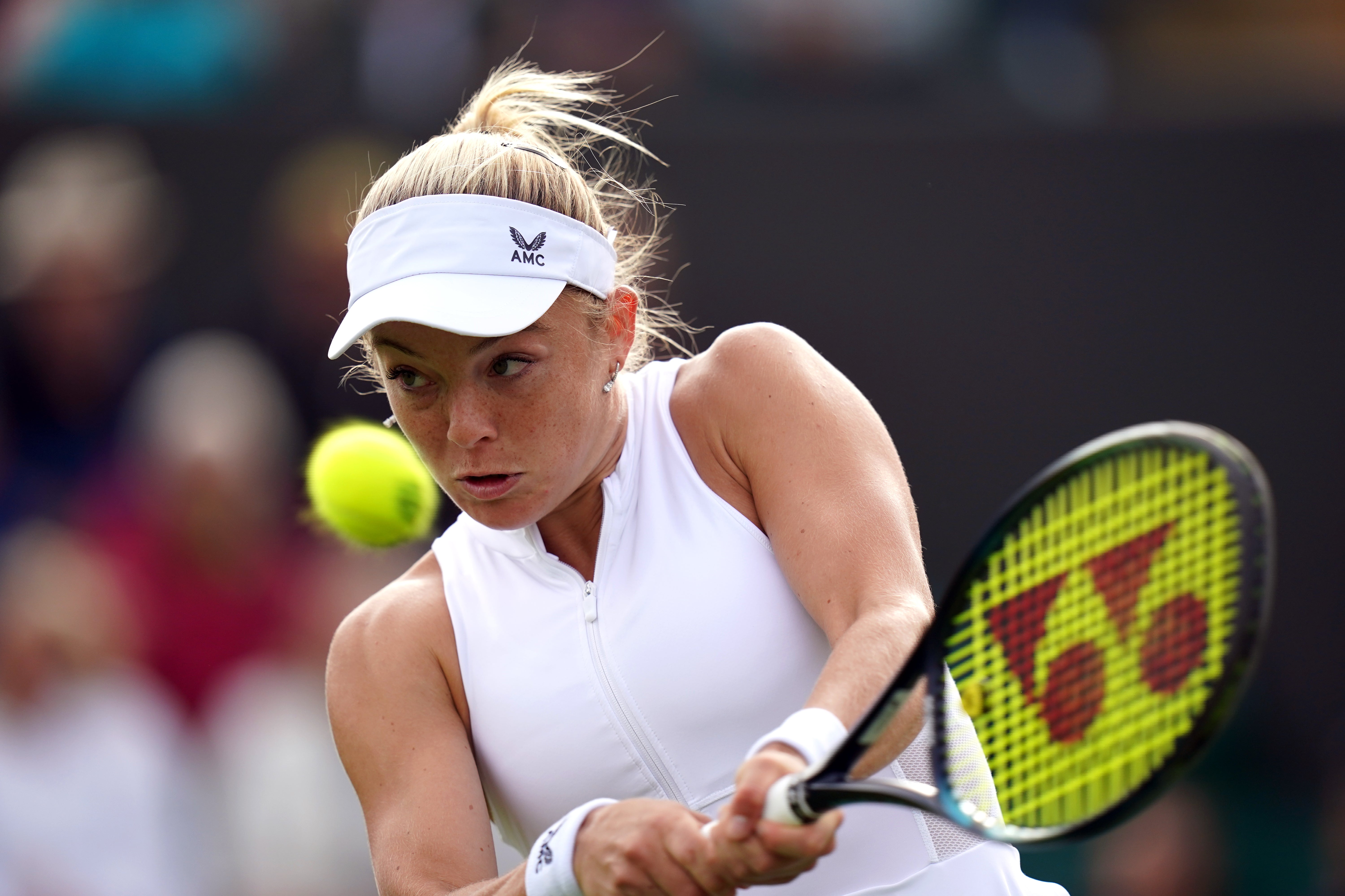 Katie Swan plays at Wimbledon in 2023 (Adam Davy/PA)