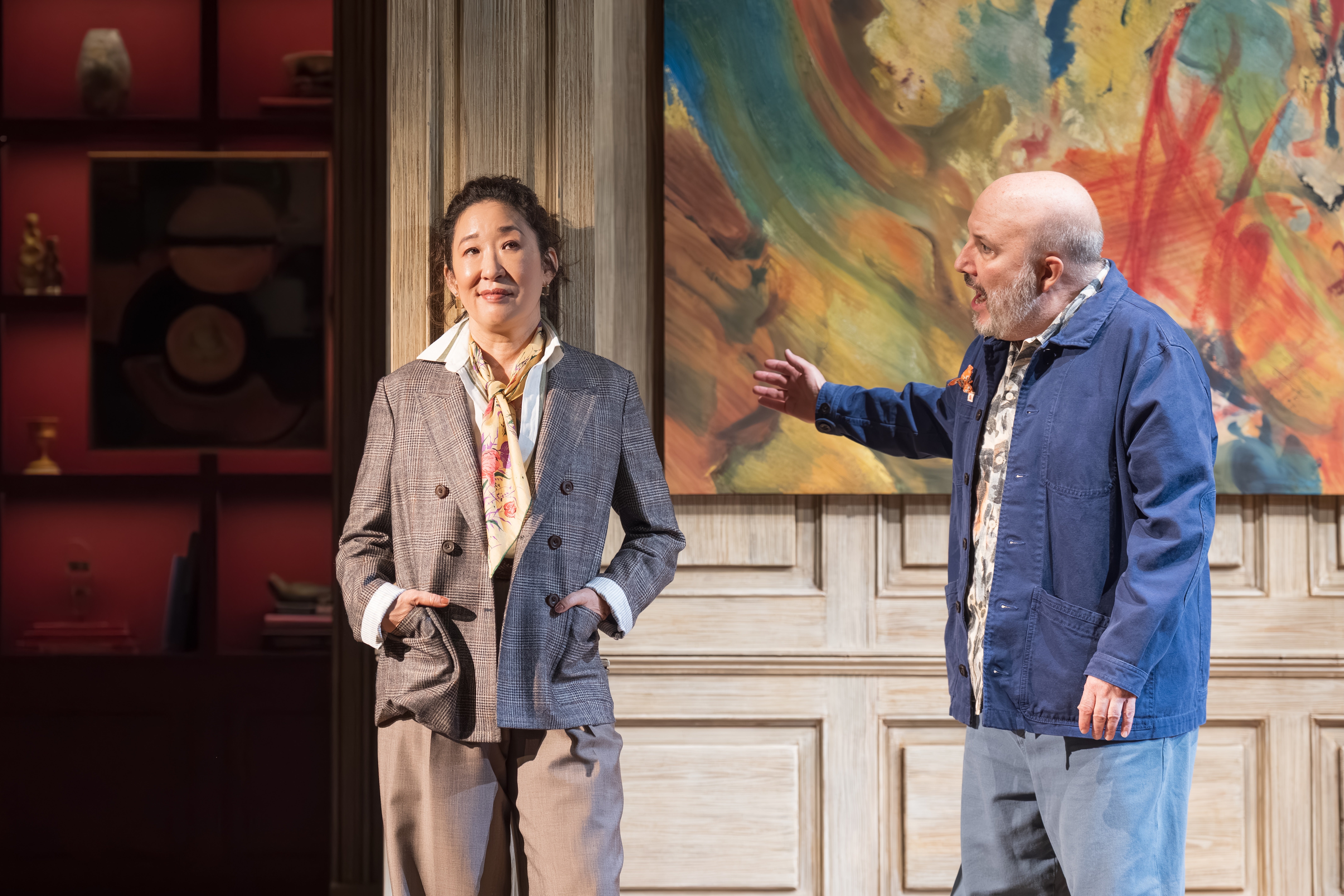 Sandra Oh (Alice) and Paul Chahidi (John) in ‘The Misanthrope’ at the National Theatre (Marc Brenner)