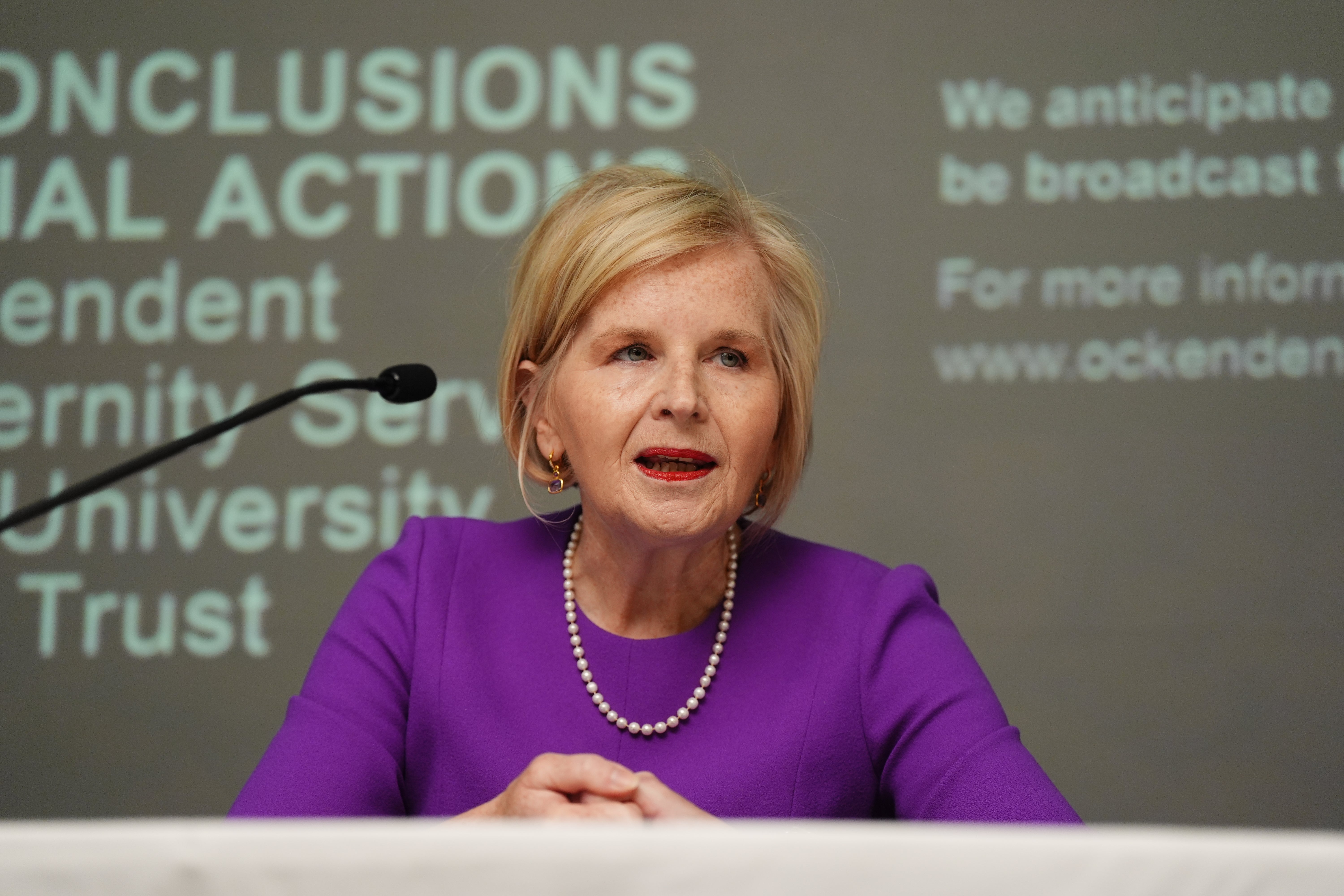 Donna Ockenden during a press conference for the publication of the Nottingham maternity inquiry