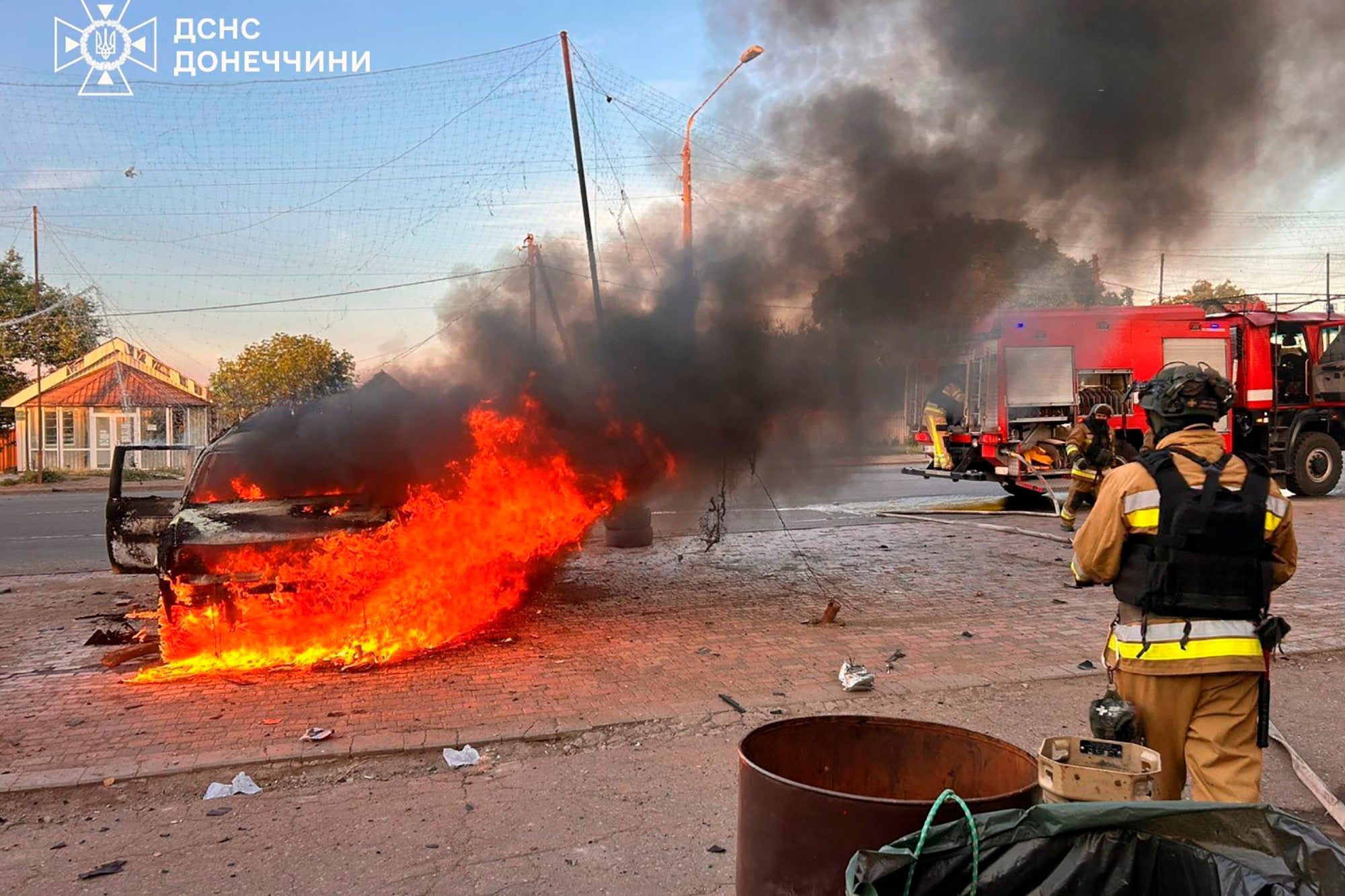 The attack was carried out on Druzhkivka, Donetsk region,