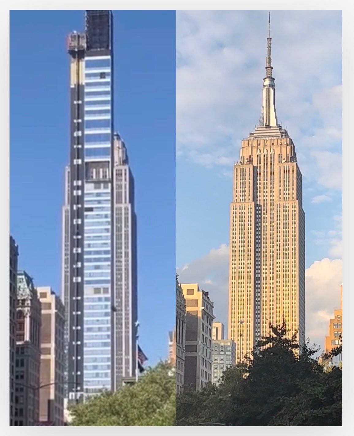 Lark, an animal rights activist, took photos demonstrating how 262 Fifth Avenue now blocks a once iconic view of the Empire State Building from the Flatiron neighborhood, before the apartment building’s construction