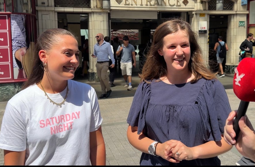 Gemma, 24, and Jenna, 23, who work in public relations in a central London office, told The Independent they had come to work on air conditioning.