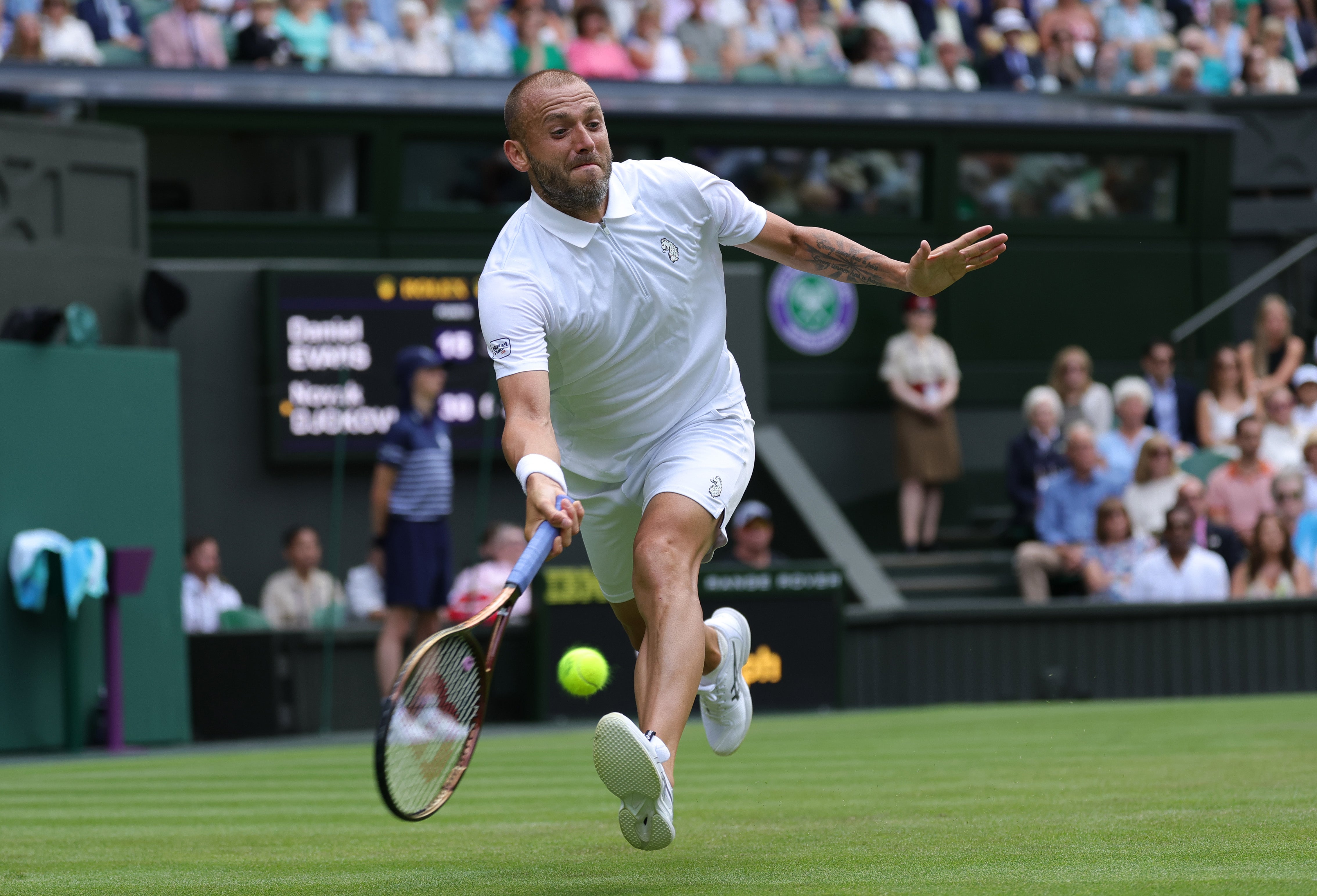 Dan Evans reacting on court
