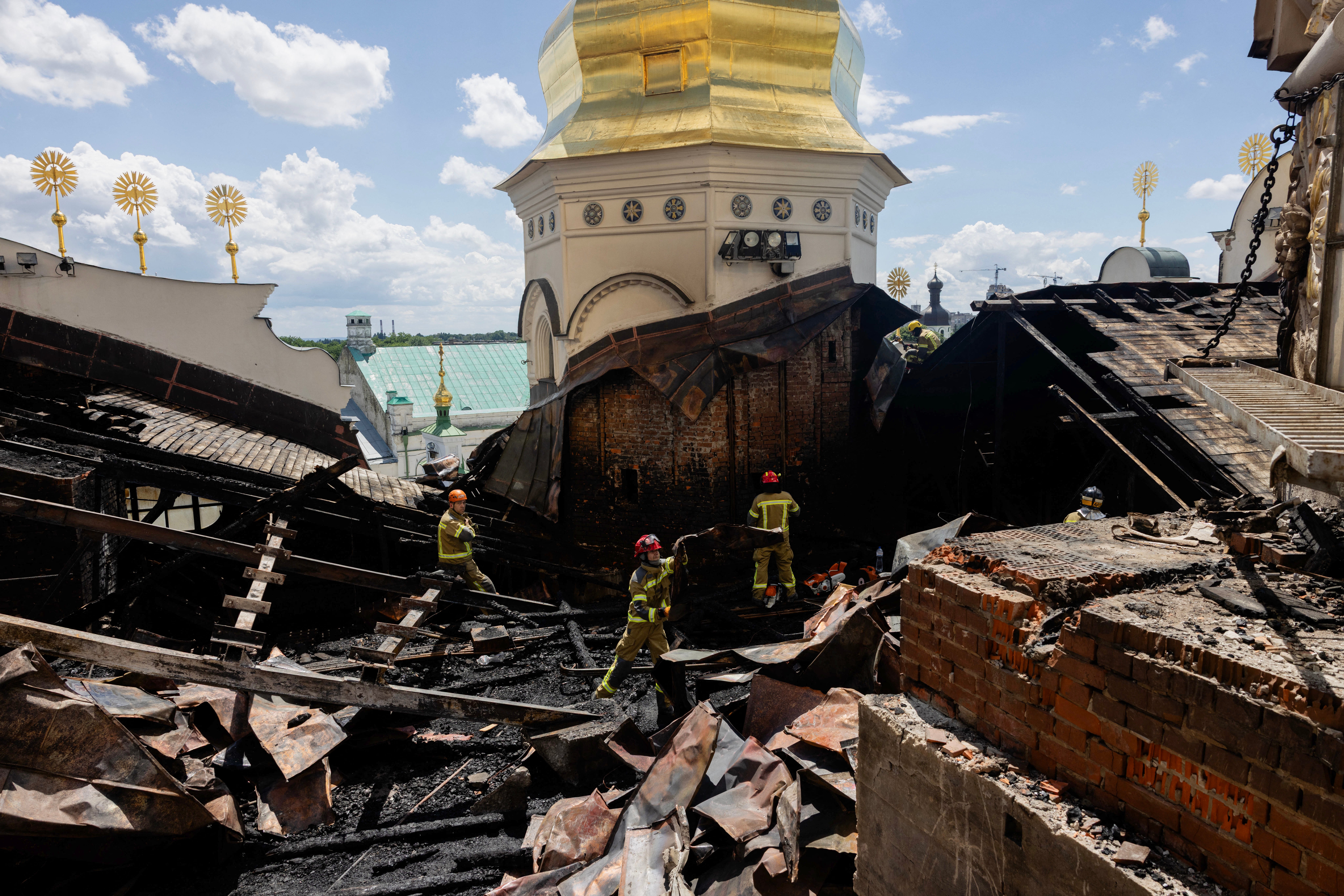 Ukraine launched its largest attack on Moscow in response to an attack on a cathedral in Kyiv (pictured, 15 June)