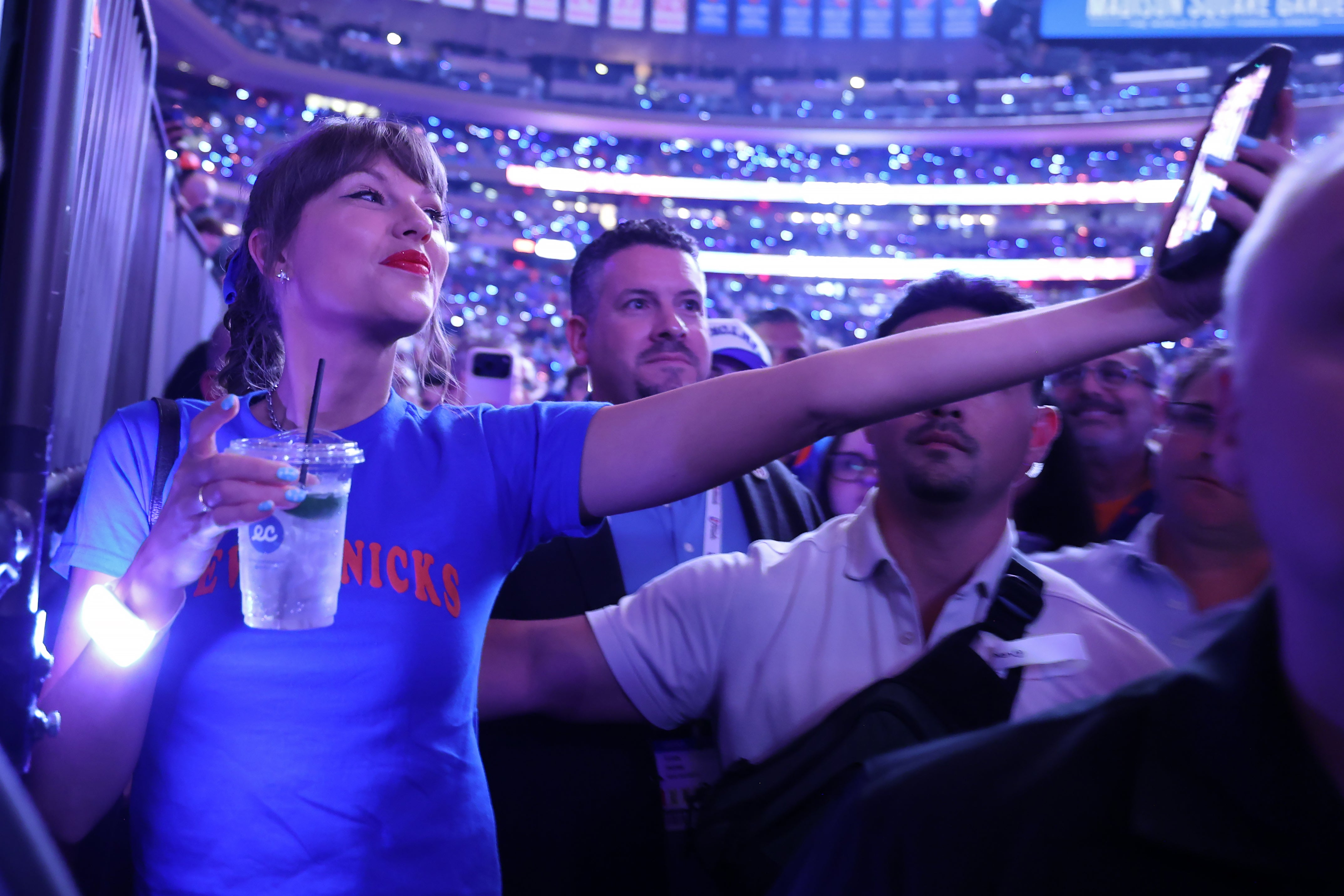 Taylor Swift was most recently at Madison Square Garden for Game Four of the New York Knicks NBA finals